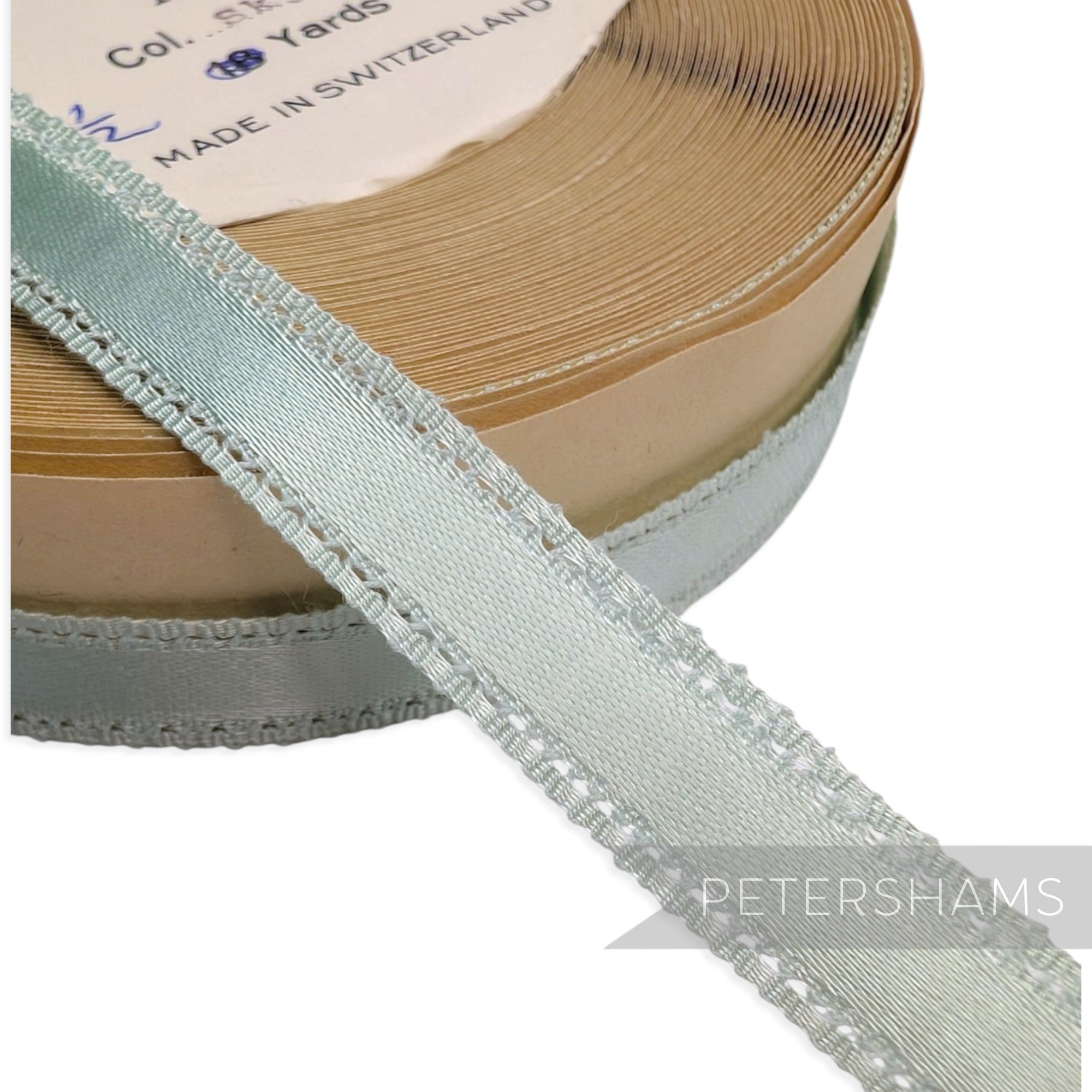 12mm No.2 "Patt 900" Vintage Swiss Lacy-Satin Ribbon - Approx. 15-16m Roll