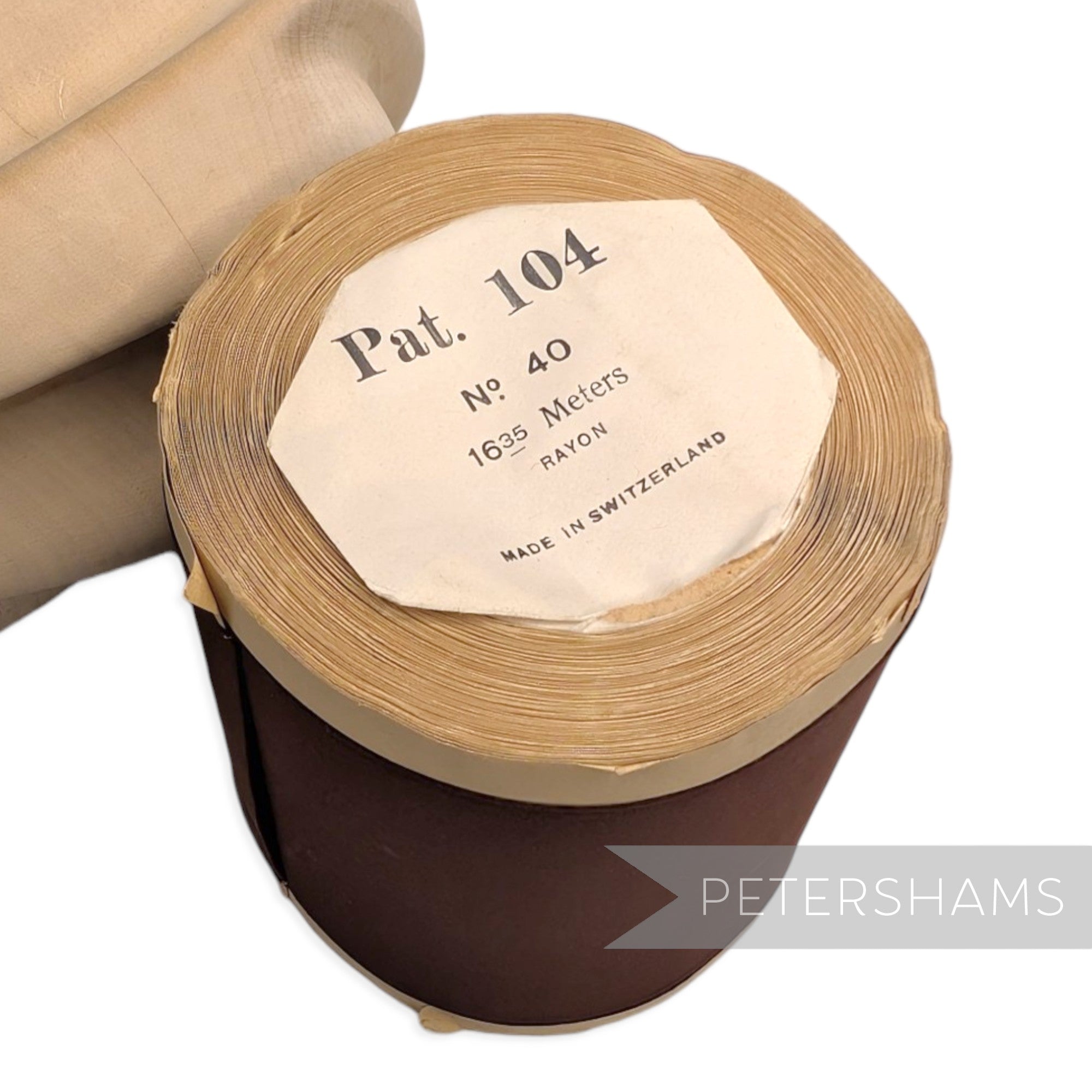 85mm No.40 "Pat.104" Vintage Swiss Rayon Taffeta Ribbon - 16m Roll