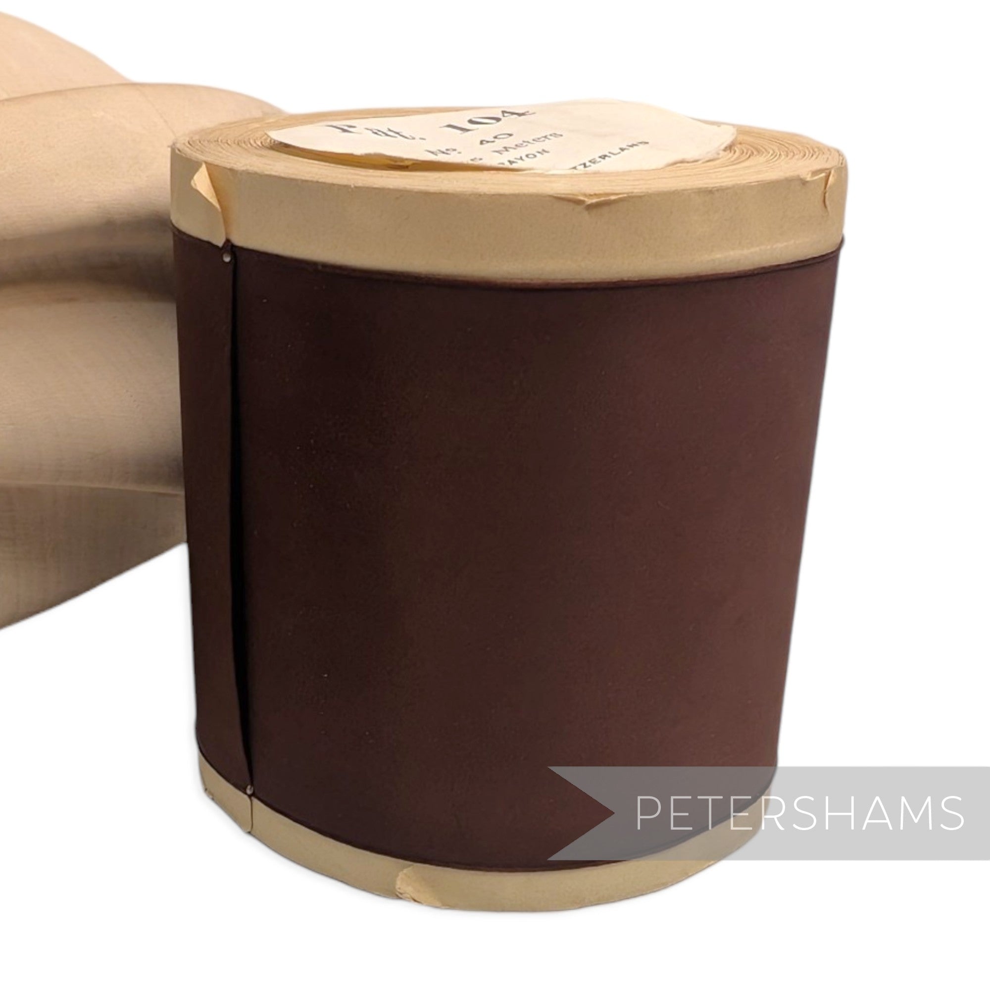 85mm No.40 "Pat.104" Vintage Swiss Rayon Taffeta Ribbon - 16m Roll