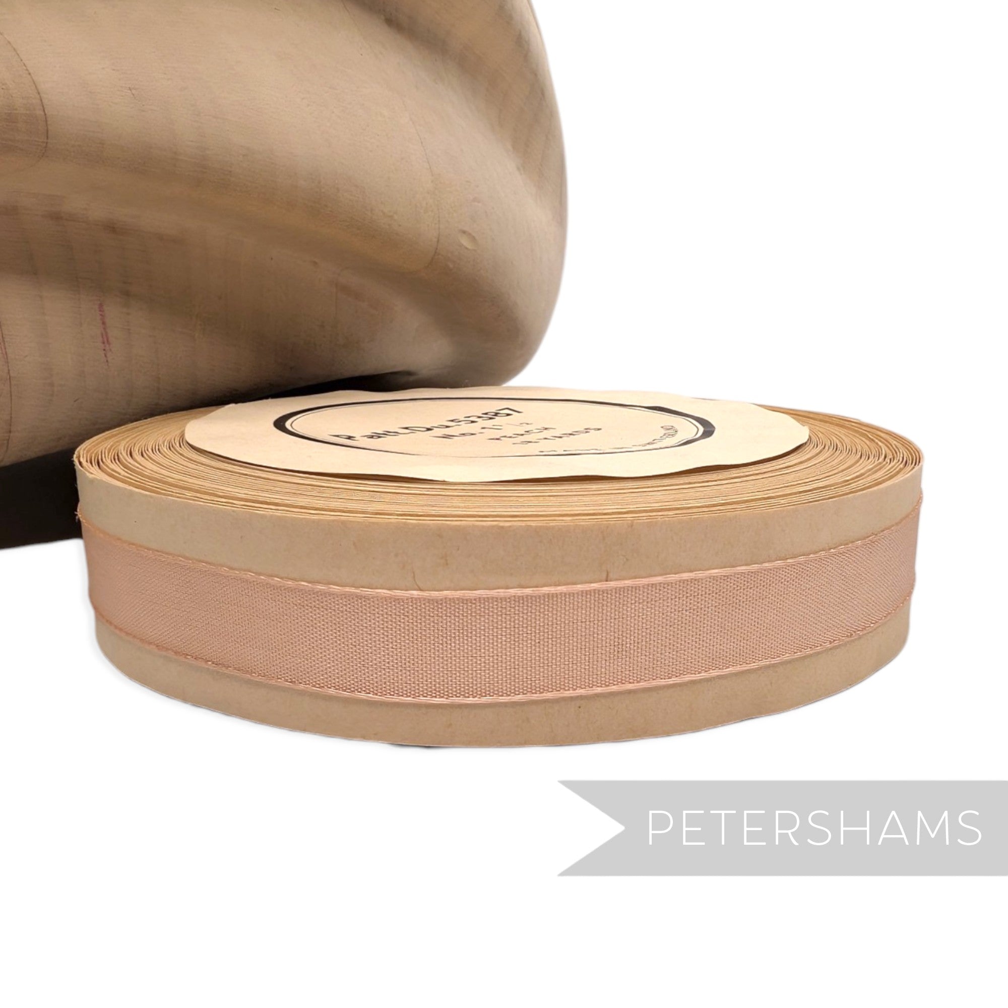 10mm No.1 1/2 "Patt.Du.5387" Vintage Swiss Taffeta Ribbon - 16m Roll