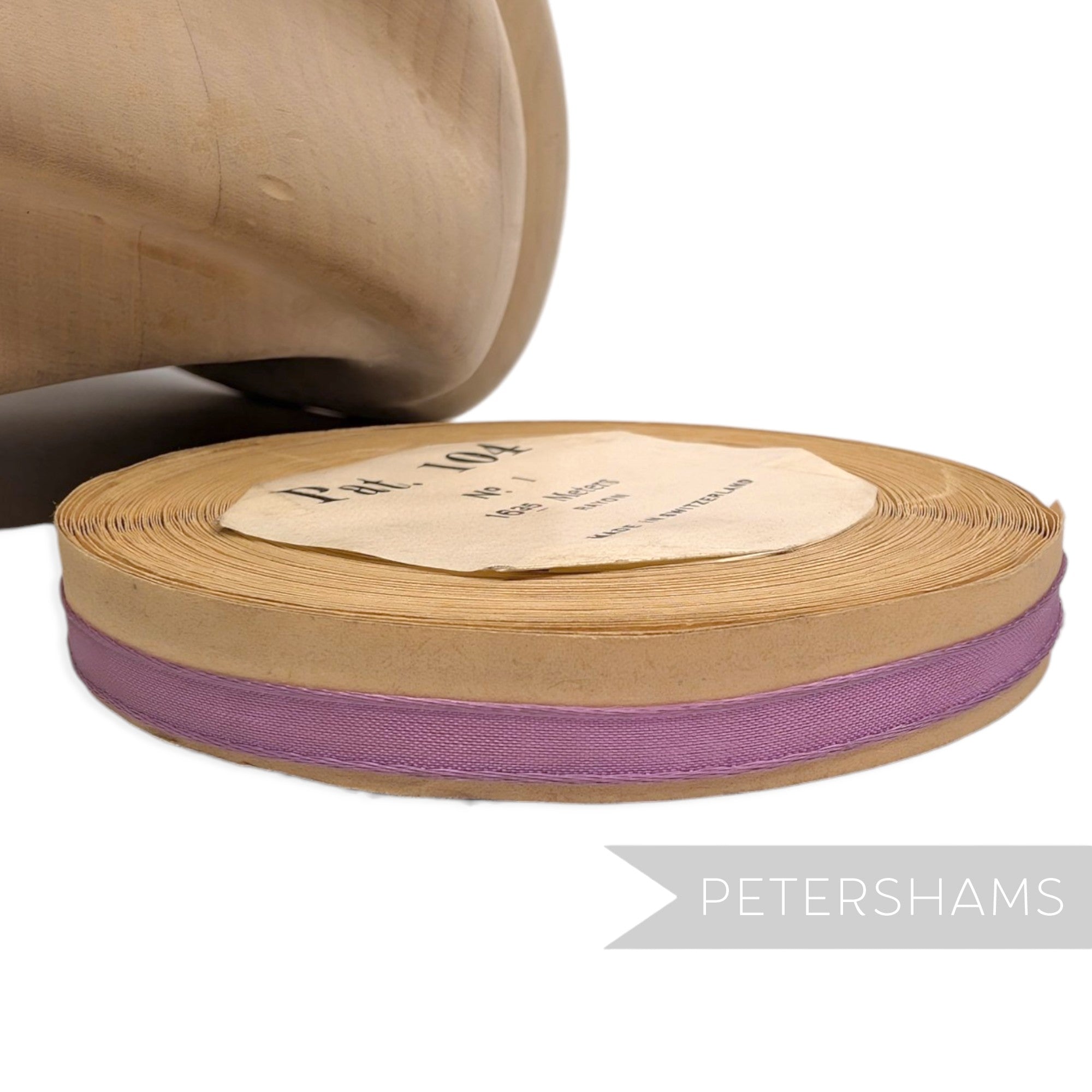 6mm No.1 "Pat. 104" Vintage Swiss Rayon Ribbon - 16m Roll