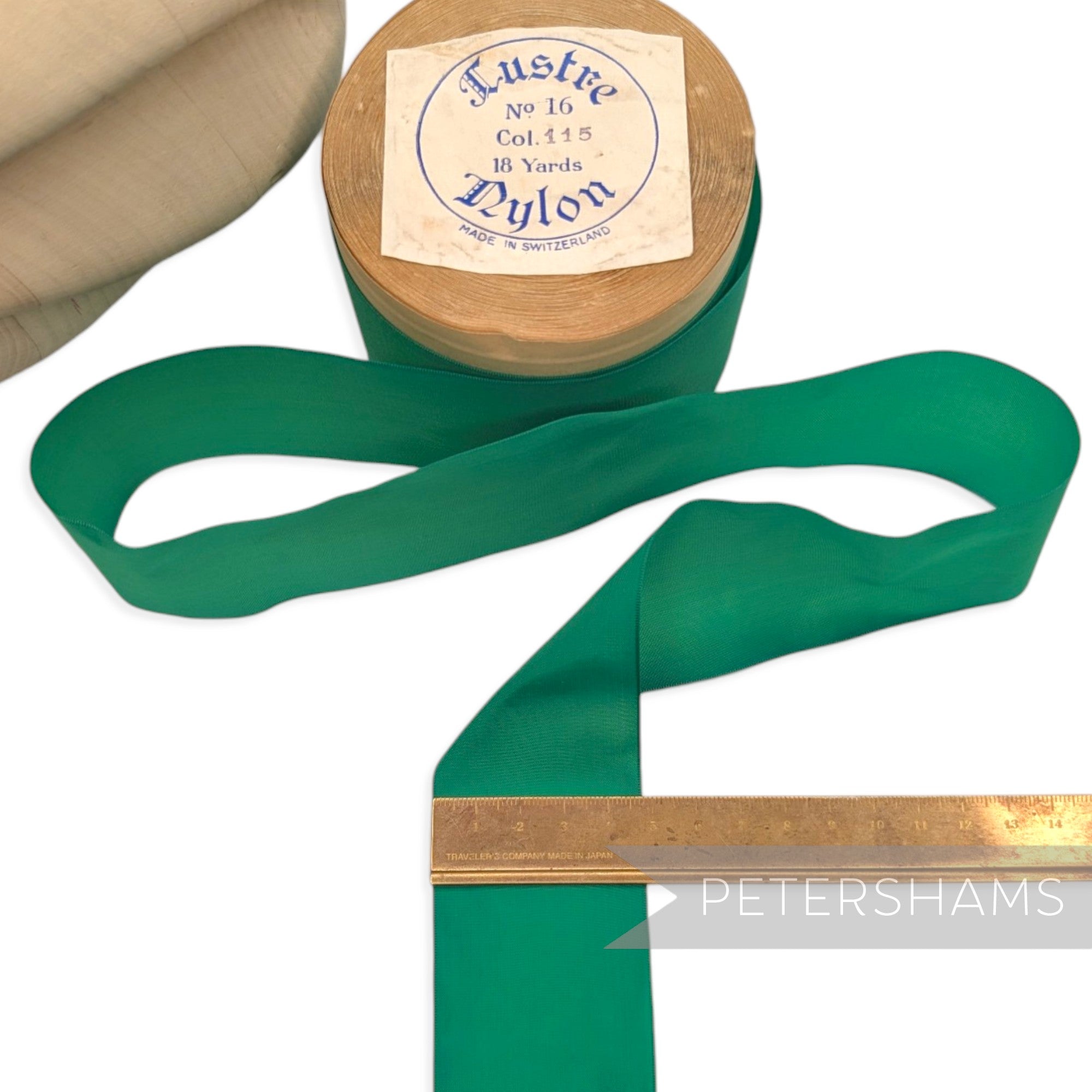 50mm No.16 "Lustre" Vintage Swiss Nylon Taffeta Ribbon - 16m Roll