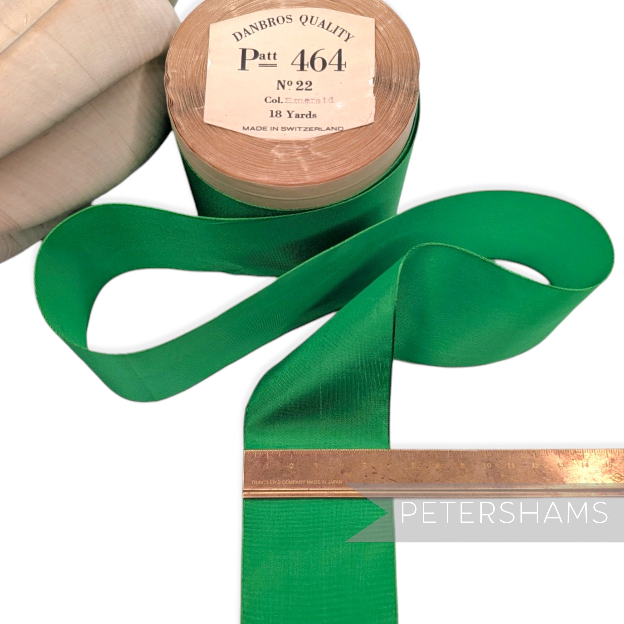 60mm No.22 "Danbros Quality" Patt 464 Vintage Swiss Taffeta Ribbon - 16m Roll