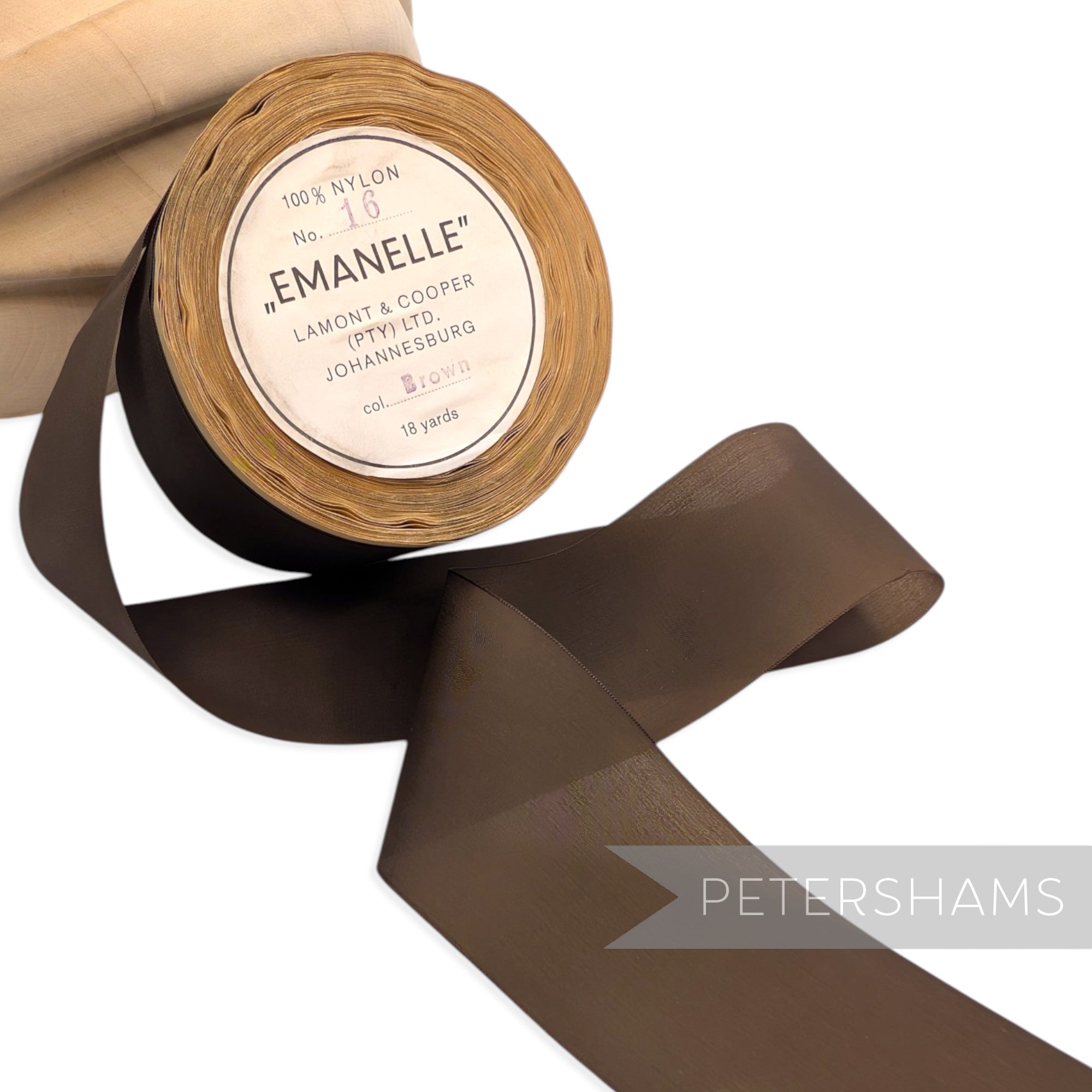 56mm No.16 "Emanelle" Vintage Nylon Taffeta Ribbon - 16m Roll