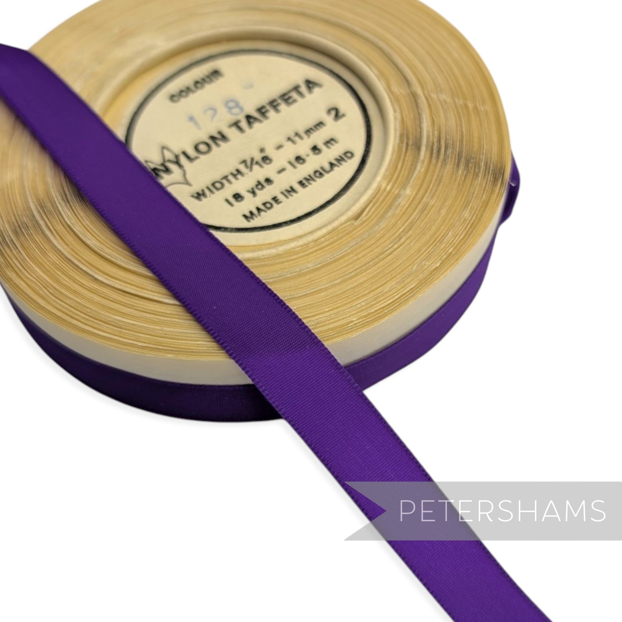11mm No.2 "Cash's of Coventry" Vintage Nylon Taffeta Ribbon - 16m Roll