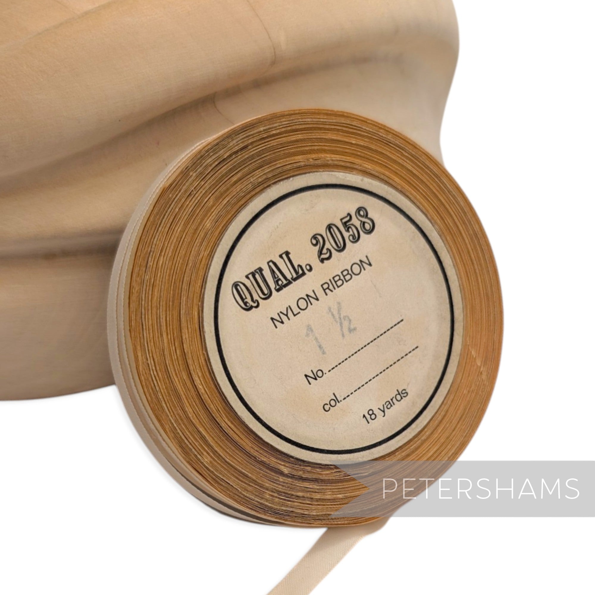 8mm No.1 1/2 "Qual. 2058" Vintage Nylon Ribbon - 16m Roll