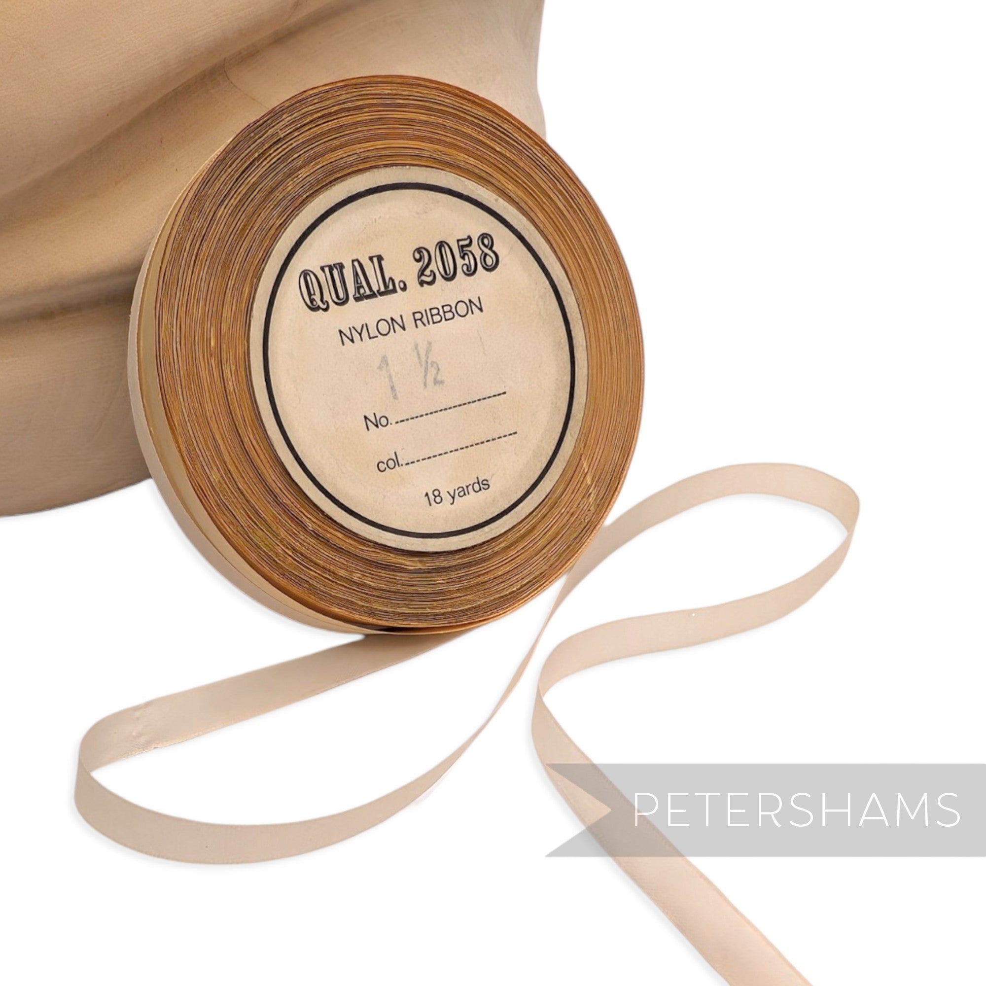 8mm No.1 1/2 "Qual. 2058" Vintage Nylon Ribbon - 16m Roll