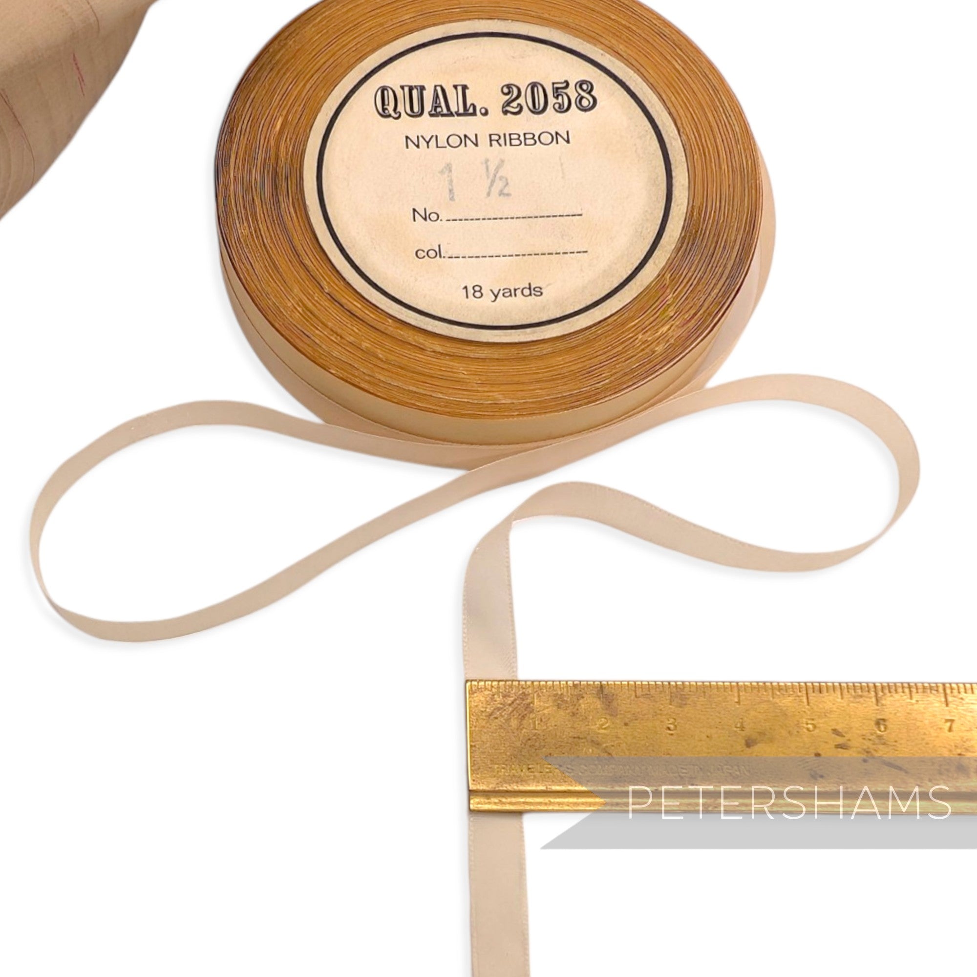 8mm No.1 1/2 "Qual. 2058" Vintage Nylon Ribbon - 16m Roll