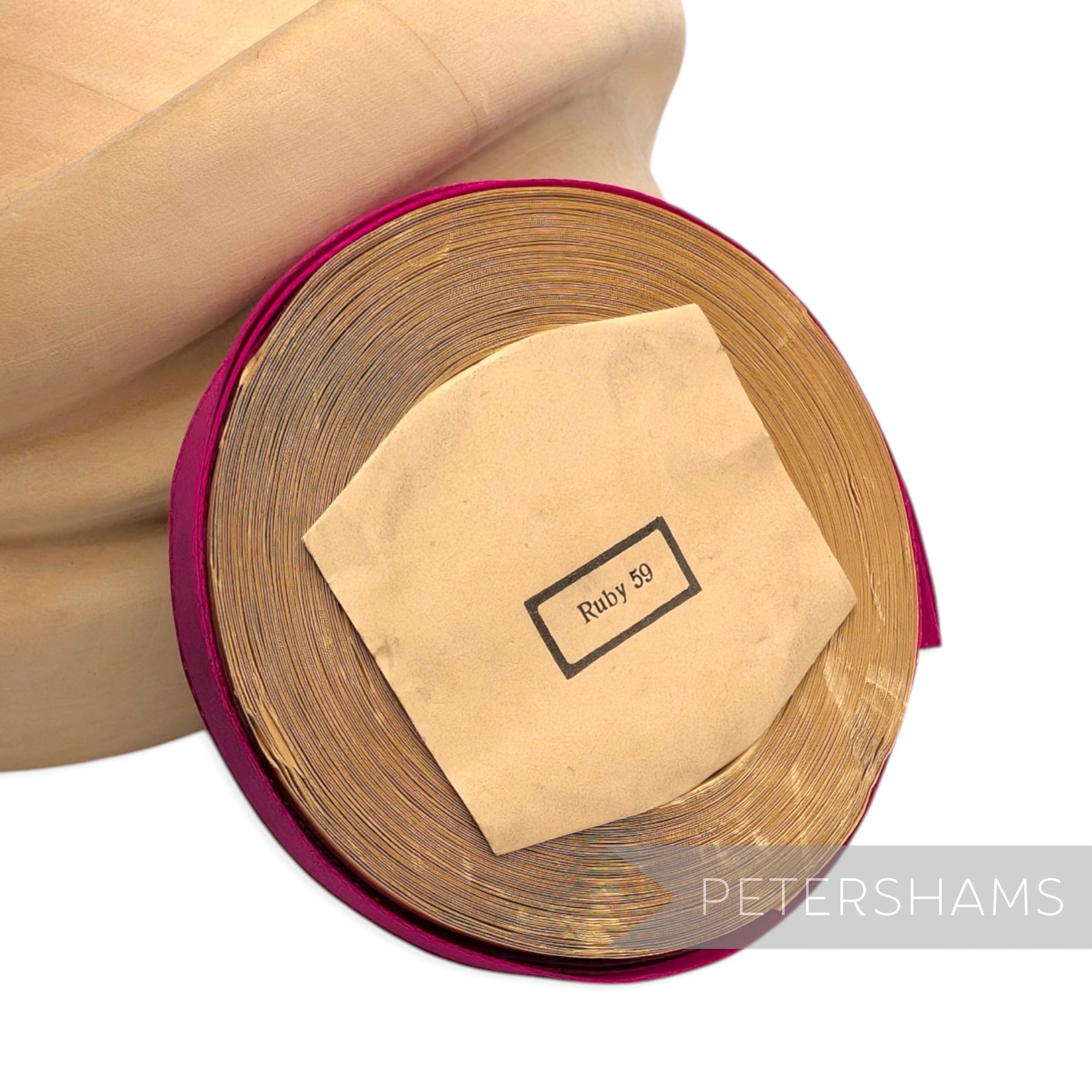 15mm No.3 "Pat. 577" Vintage Swiss Taffeta Ribbon - 16m Roll