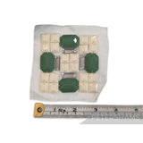 75mm Square Gemstone Motif in Sage and Ivory Gems