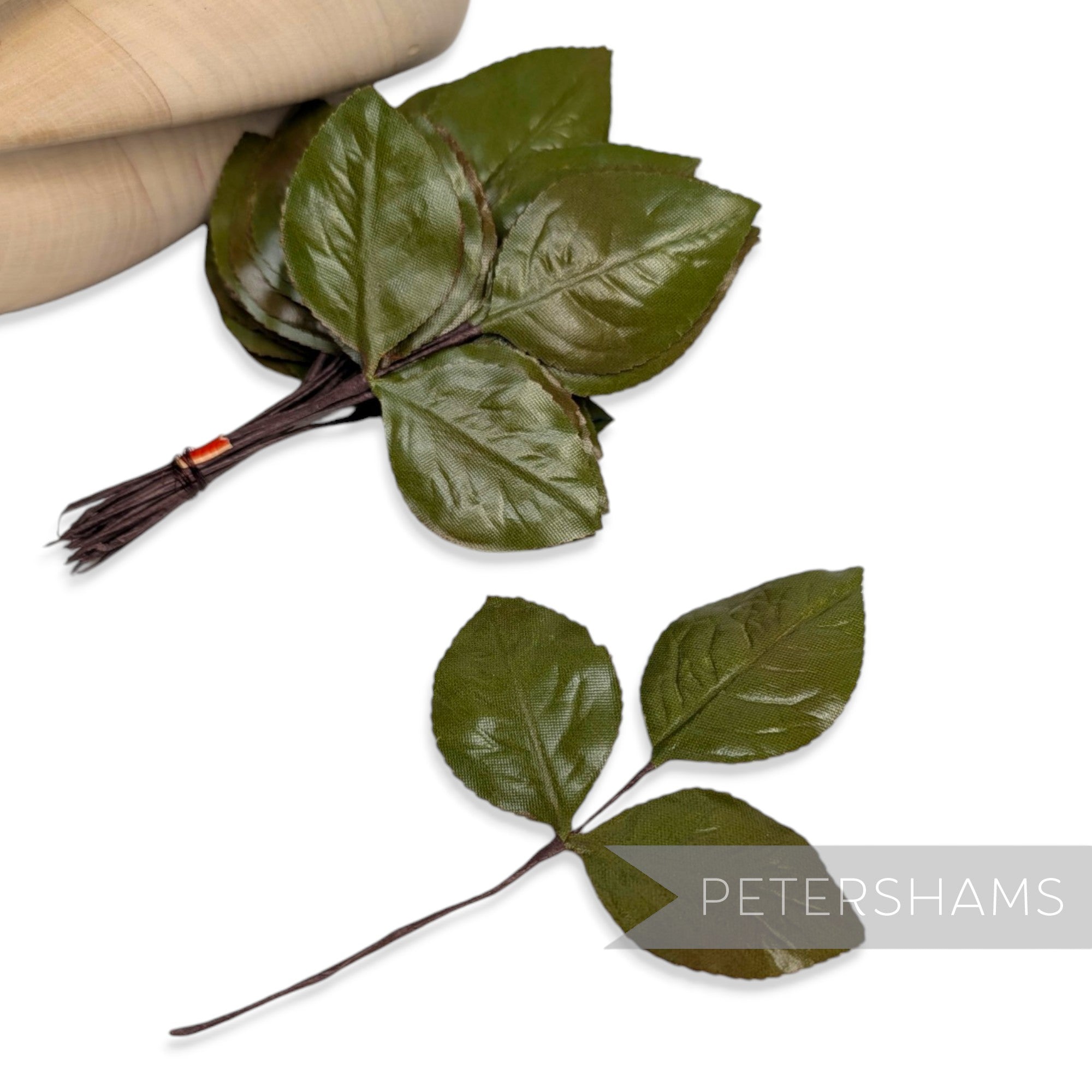'Varda' Vintage 1960/70s Japanese Triple Glossy Rose Leaf - 24 stems