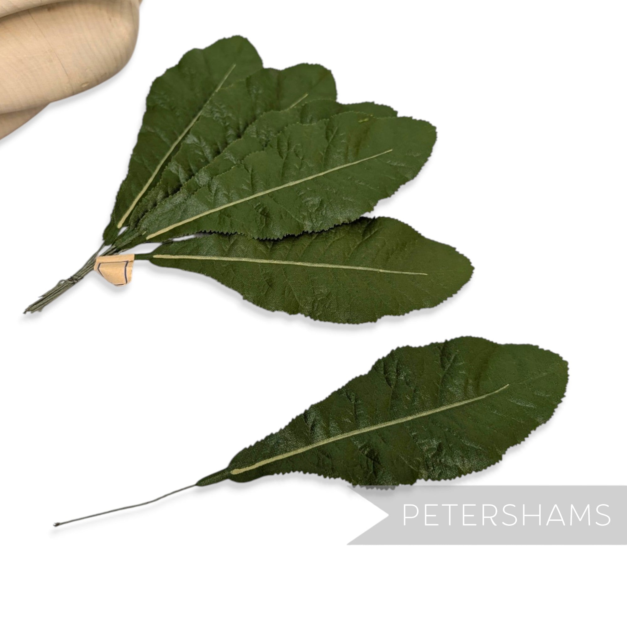 'Robelia' Cotton 16cm Vintage German Primrose Leaves - 12 Stems