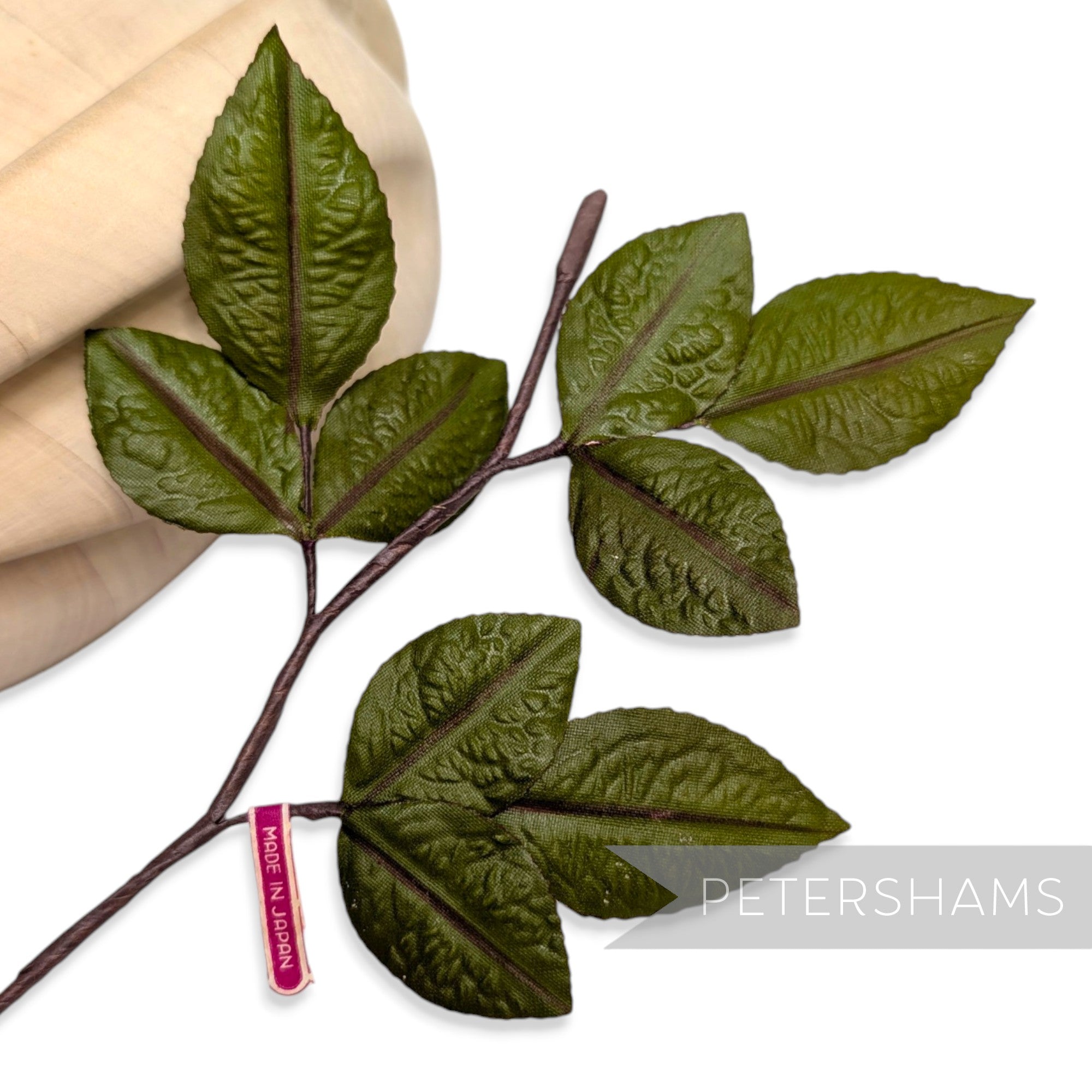'Ponty' 24cm Vintage 1980/90s Hand-Painted Japanese Wired Leaf Branch