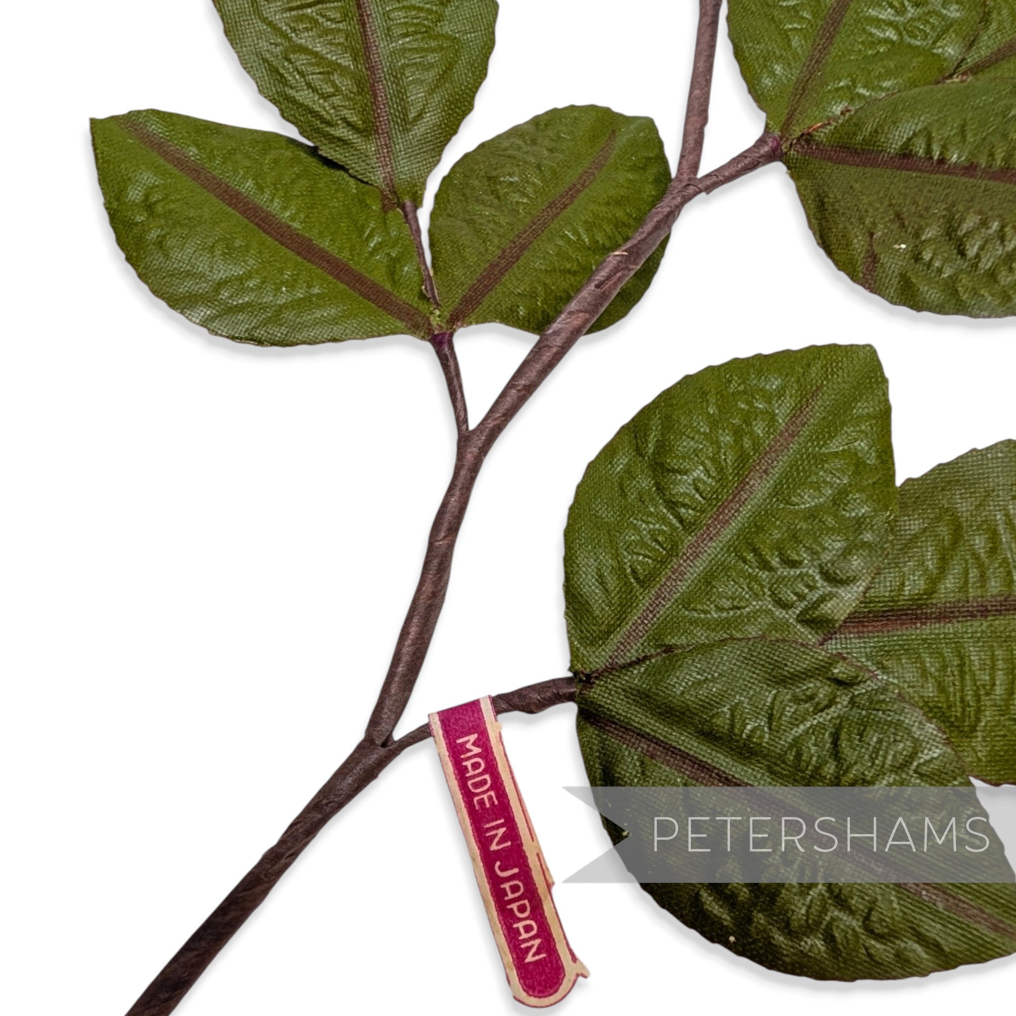 'Ponty' 24cm Vintage 1980/90s Hand-Painted Japanese Wired Leaf Branch