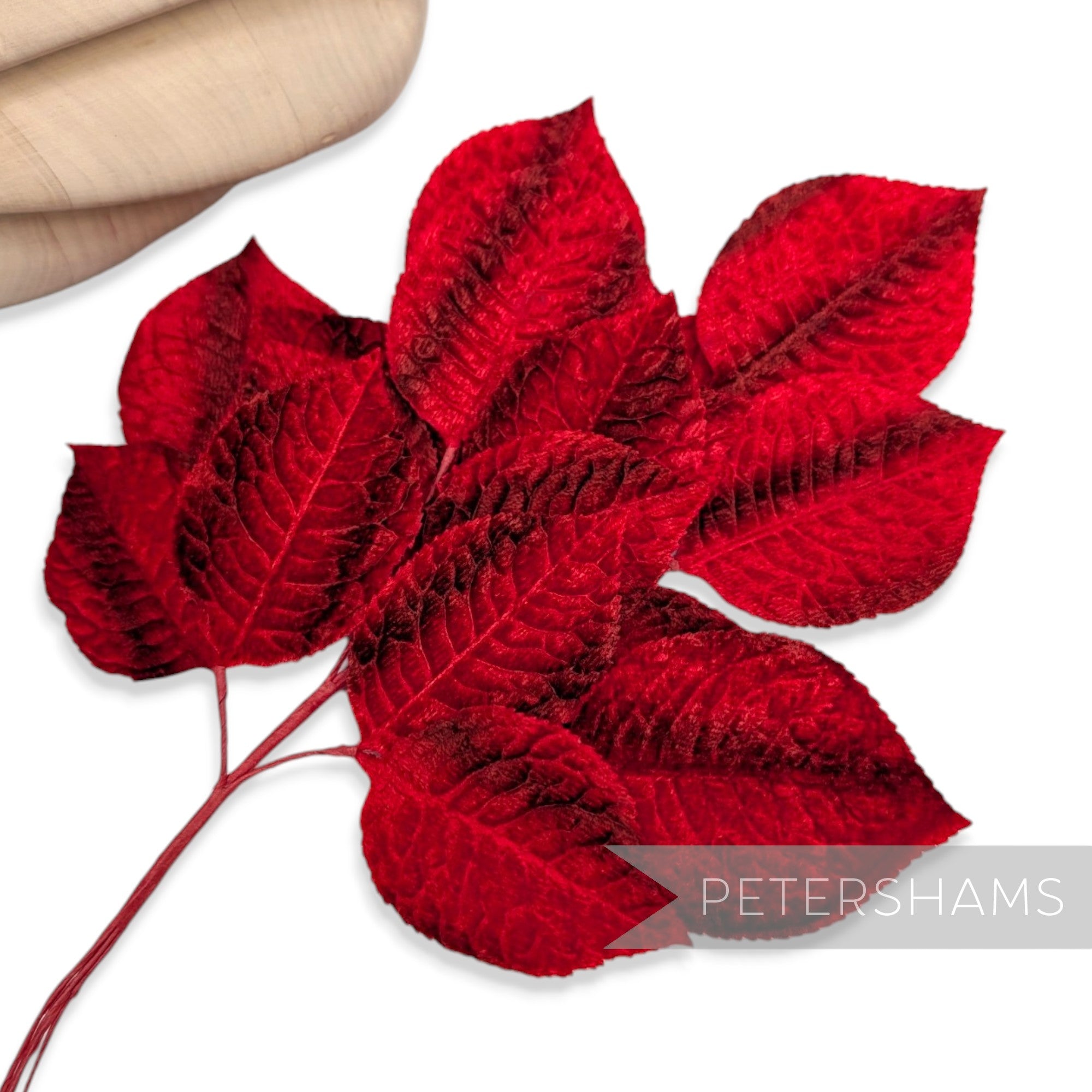 'Anahi' Vintage 1950/60's Japanese Velvet Wired Millinery Leaf Spray