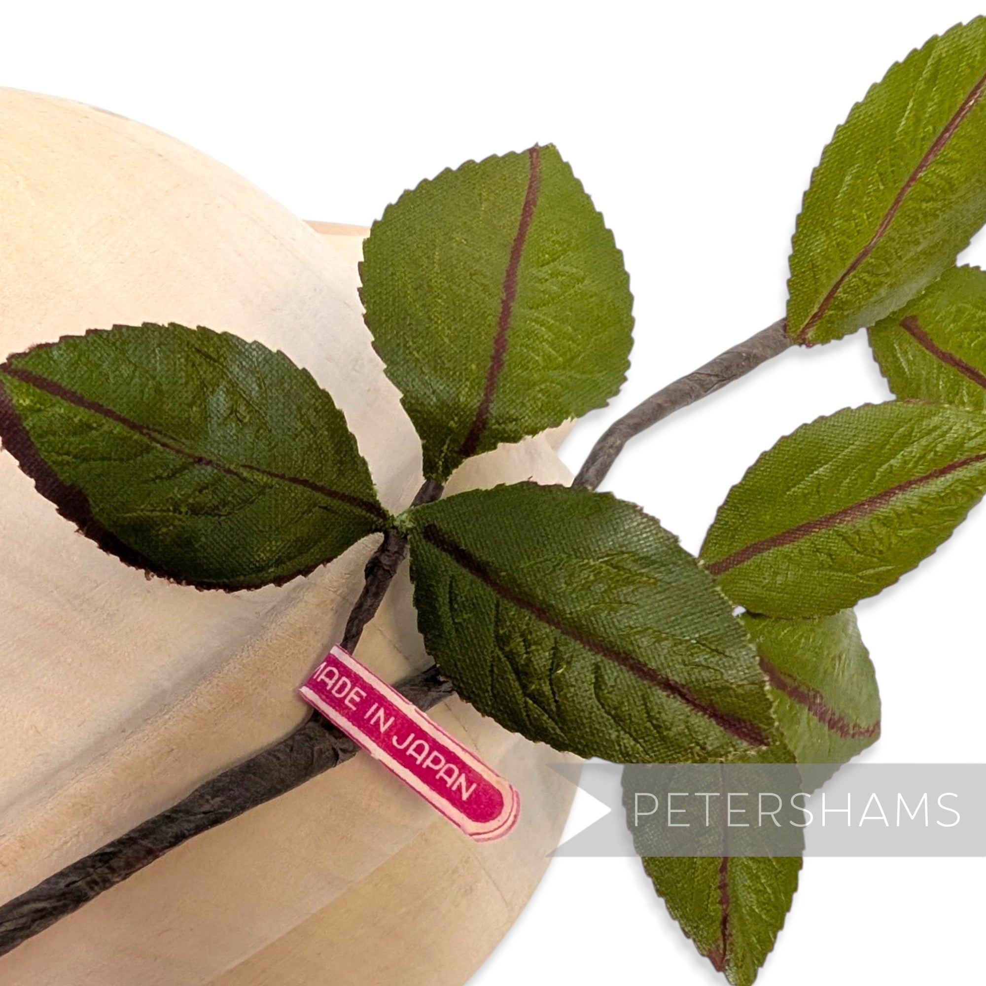 'Bronty' 20cm Vintage 1980/90s Hand-Painted Japanese Wired Leaf Branch