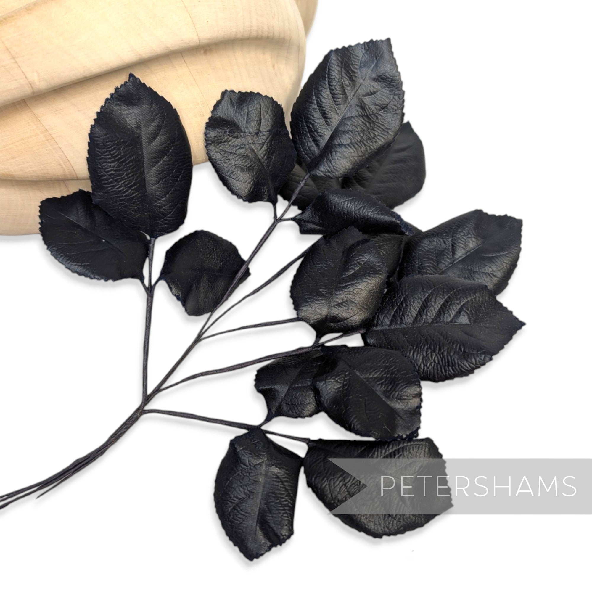 'Maximus' Vintage 1960's Imitation Leather Effect Leaf Branch - 6 Stems