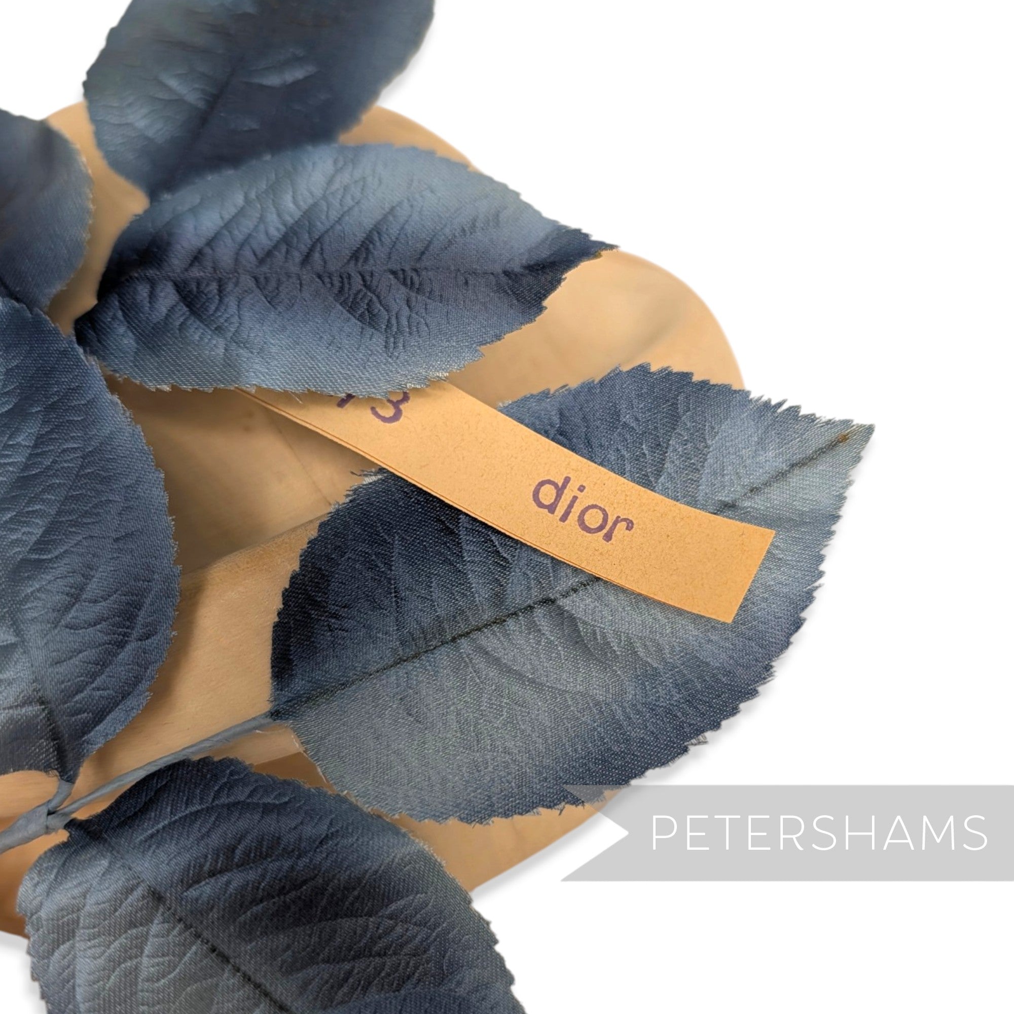 'Celine' Vintage 1950/60s Satin Japanese Ombre Silk Leaves - 3 stems