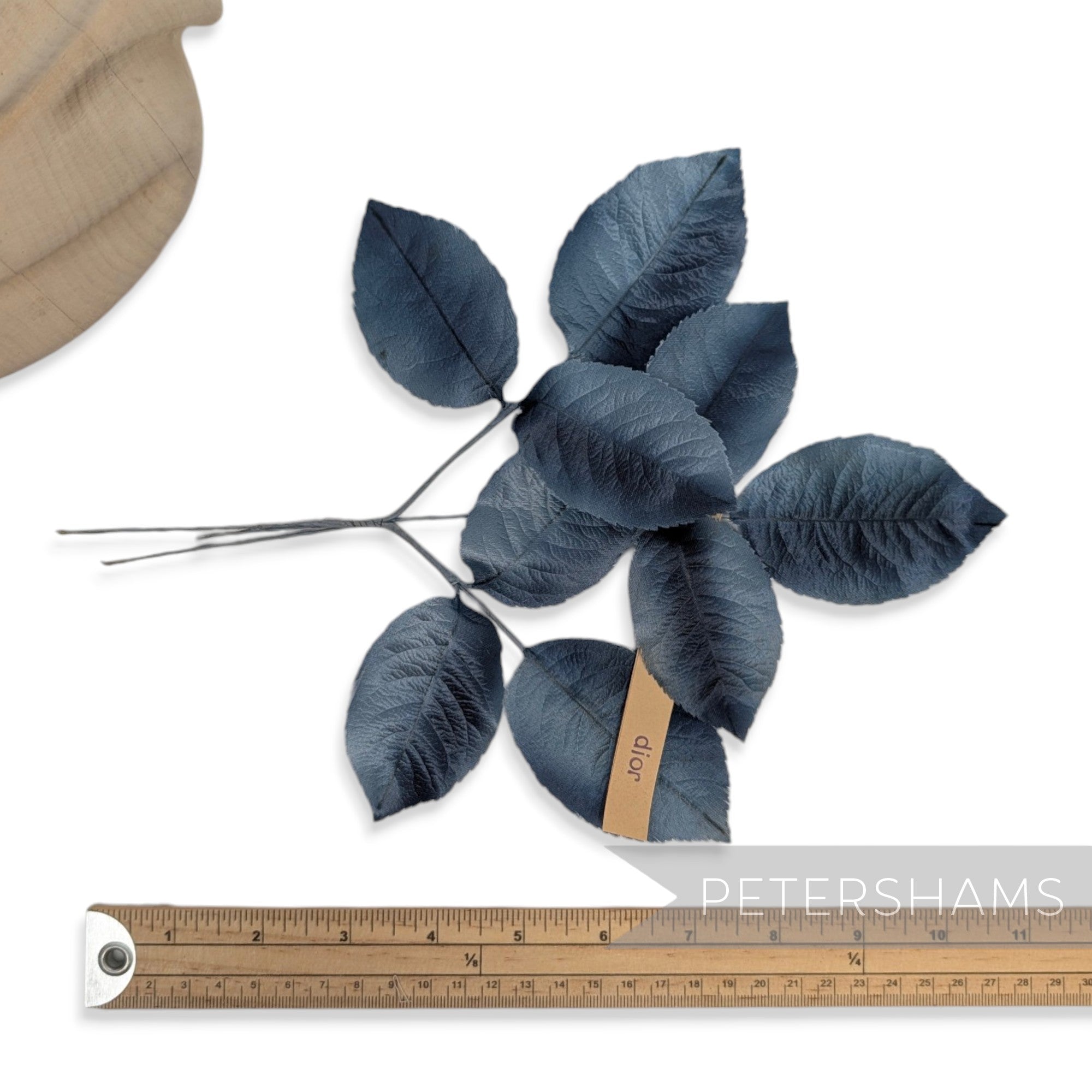 'Celine' Vintage 1950/60s Satin Japanese Ombre Silk Leaves - 3 stems
