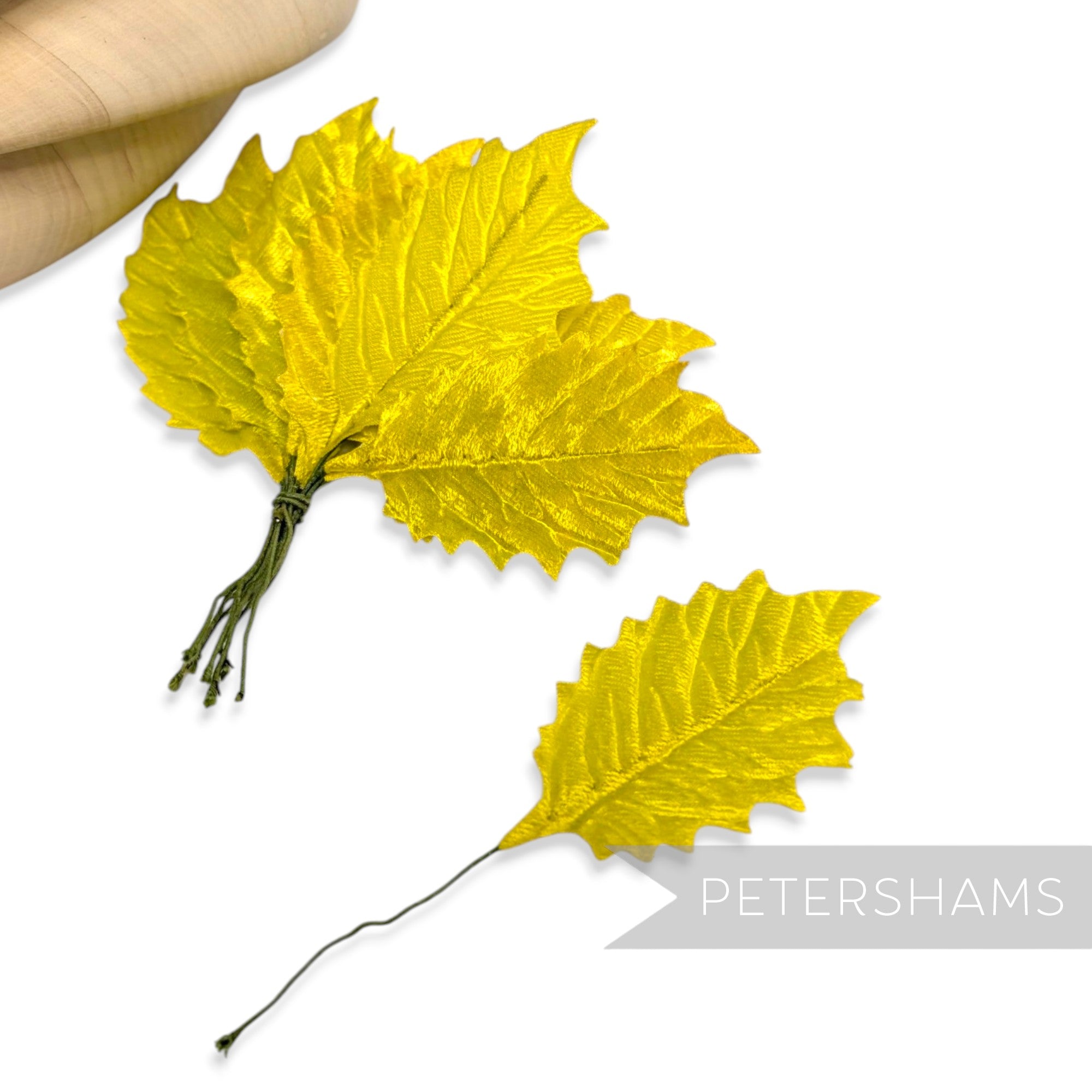 'Éowyn' Vintage 1960's Velvet Holly Leaves - 12 Stems