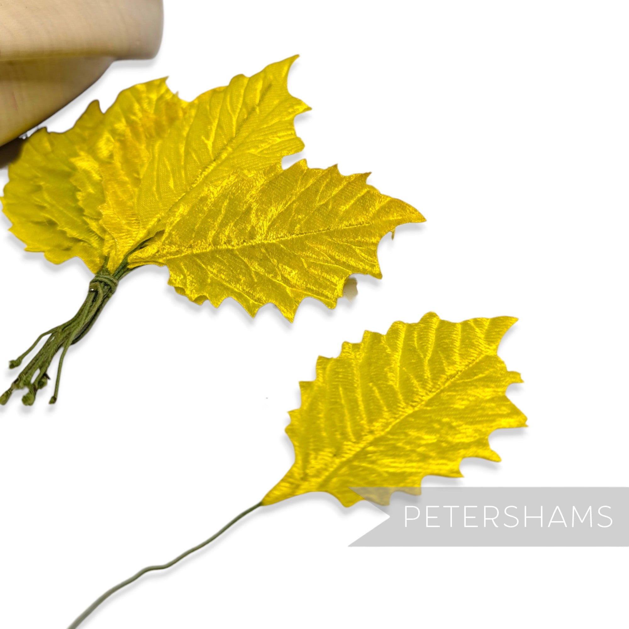 'Éowyn' Vintage 1960's Velvet Holly Leaves - 12 Stems