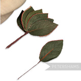 'Crimbo' Vintage 1950/60s Triple Ply Hand Painted Paper Leaves - 12 Stems