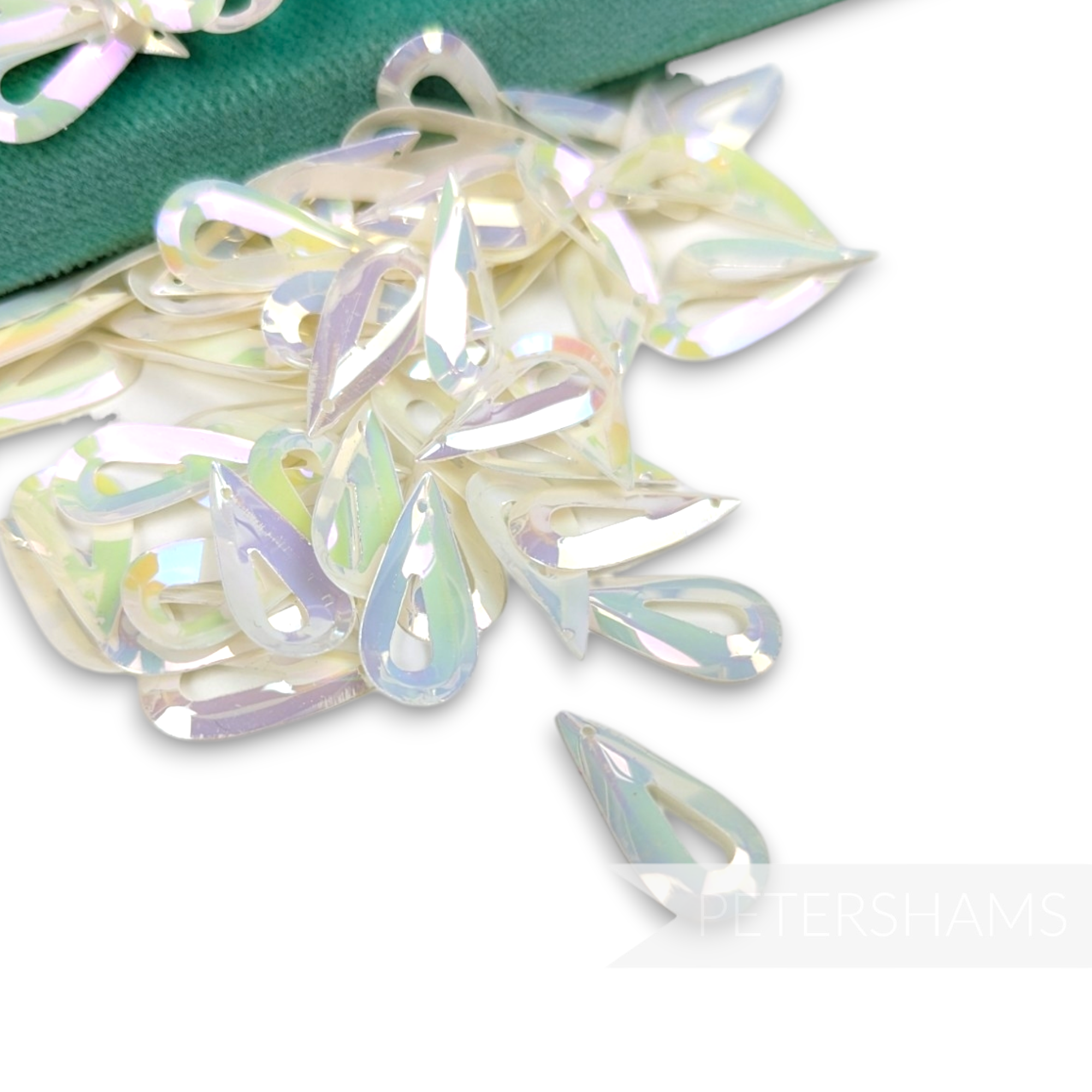 Vintage French 1940/50s 'Paillettes Au Coq' Sequins - Cut-Out Teardrops - 1 Gross