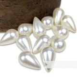 25x16mm Ivory Vintage Acrylic 1 Hole Faux Teardrop Pearls
