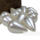 25x16mm Ivory Vintage Acrylic 1 Hole Faux Teardrop Pearls