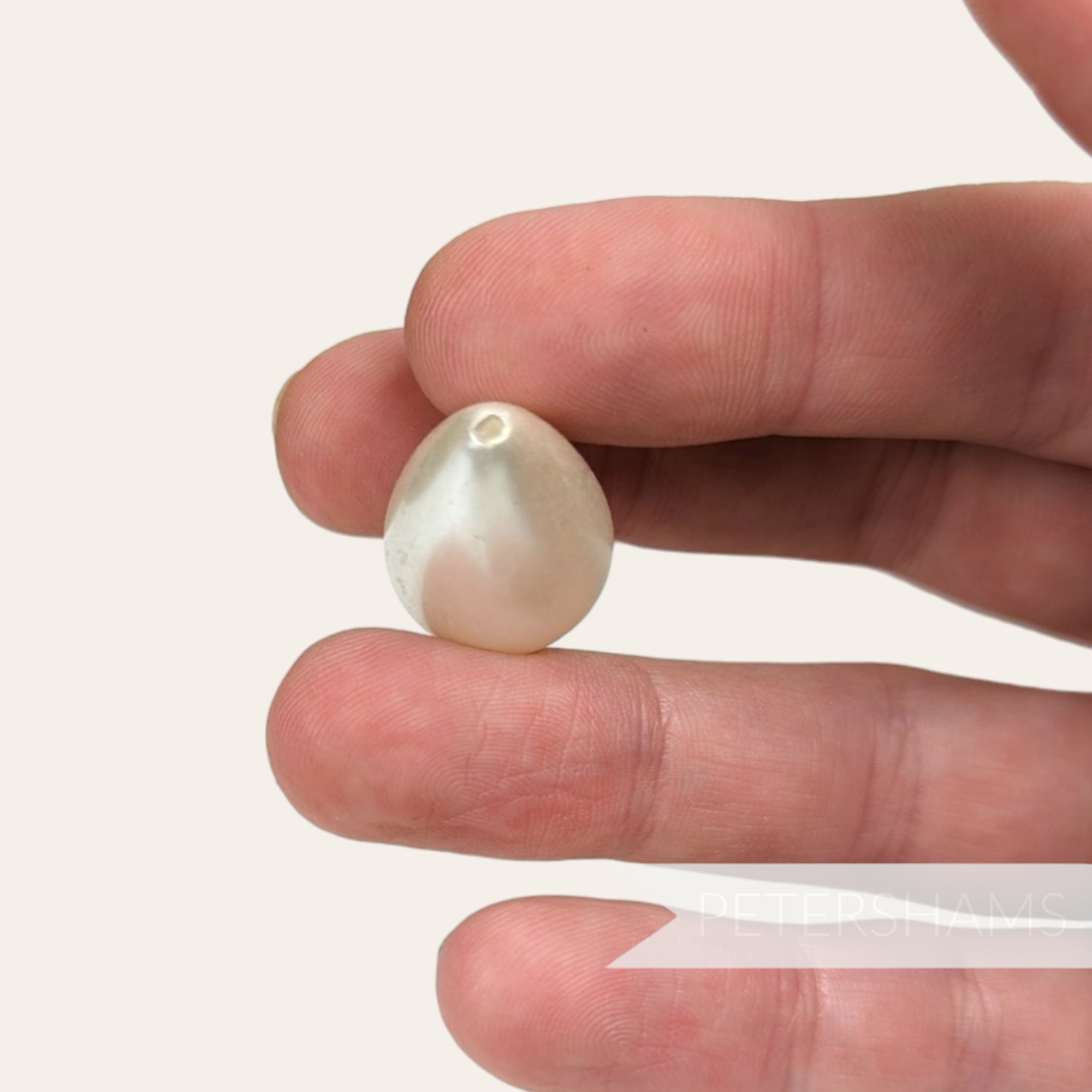 25x16mm Ivory Vintage Acrylic 1 Hole Faux Teardrop Pearls