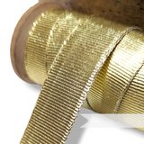 Vintage 23mm Gold Metallic Lurex Grosgrain Ribbon - 1m