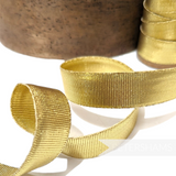 Vintage 23mm Gold Metallic Lurex Grosgrain Ribbon - 1m