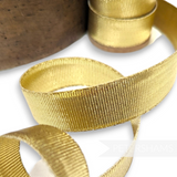 Vintage 23mm Gold Metallic Lurex Grosgrain Ribbon - 1m