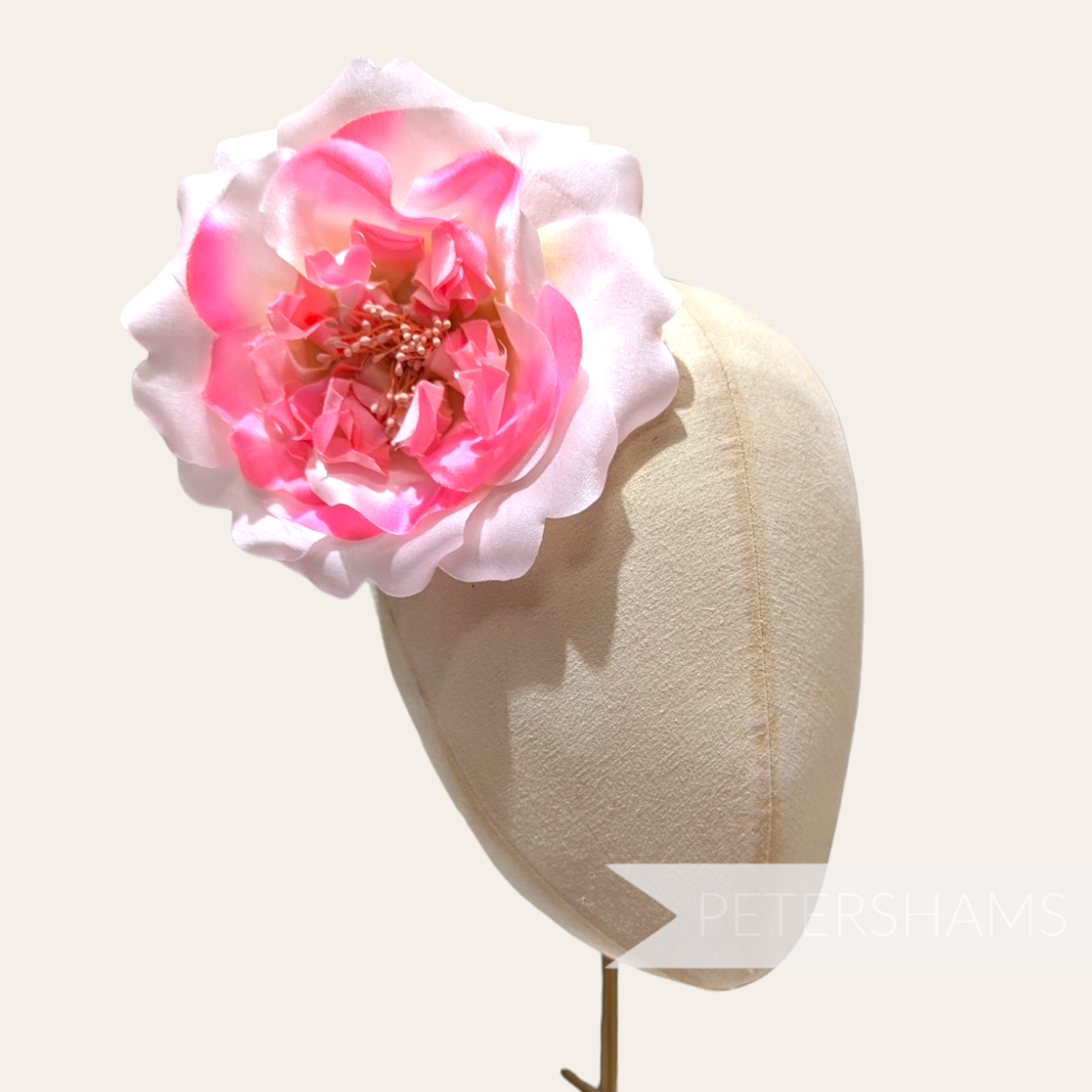 'Caroline' Large 14cm Frilly Layered Satin Millinery Flower Hat Mount