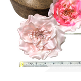 'Caroline' Large 14cm Frilly Layered Satin Millinery Flower Hat Mount