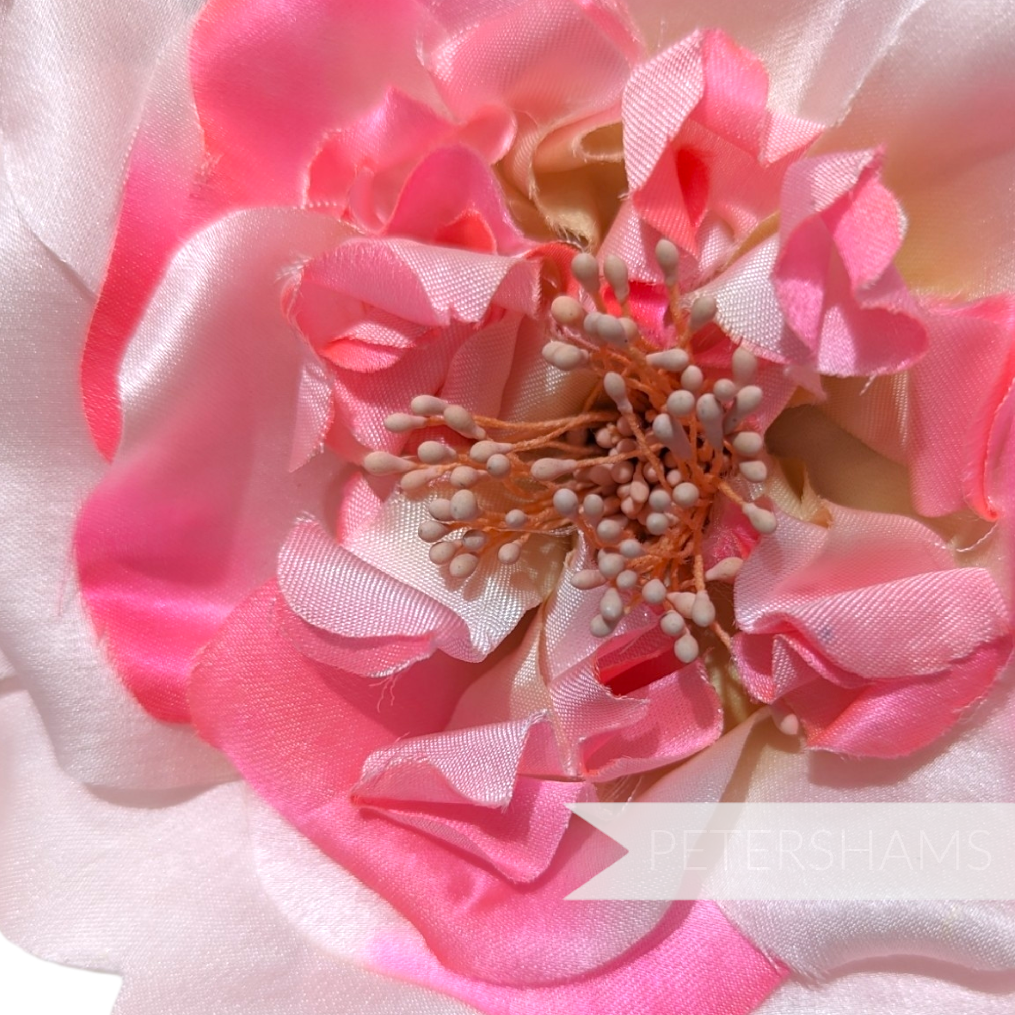 'Caroline' Large 14cm Frilly Layered Satin Millinery Flower Hat Mount