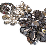 Large Antique Gold Sequin, Bead and Gemstone Motif