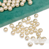 12mm Deep Ivory Vintage Acrylic 2 Hole Round Faux Pearls - 72 Pieces