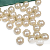 12mm Deep Ivory Vintage Acrylic 2 Hole Round Faux Pearls - 72 Pieces