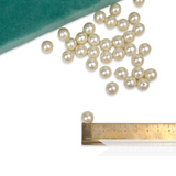 12mm Deep Ivory Vintage Acrylic 2 Hole Round Faux Pearls - 72 Pieces
