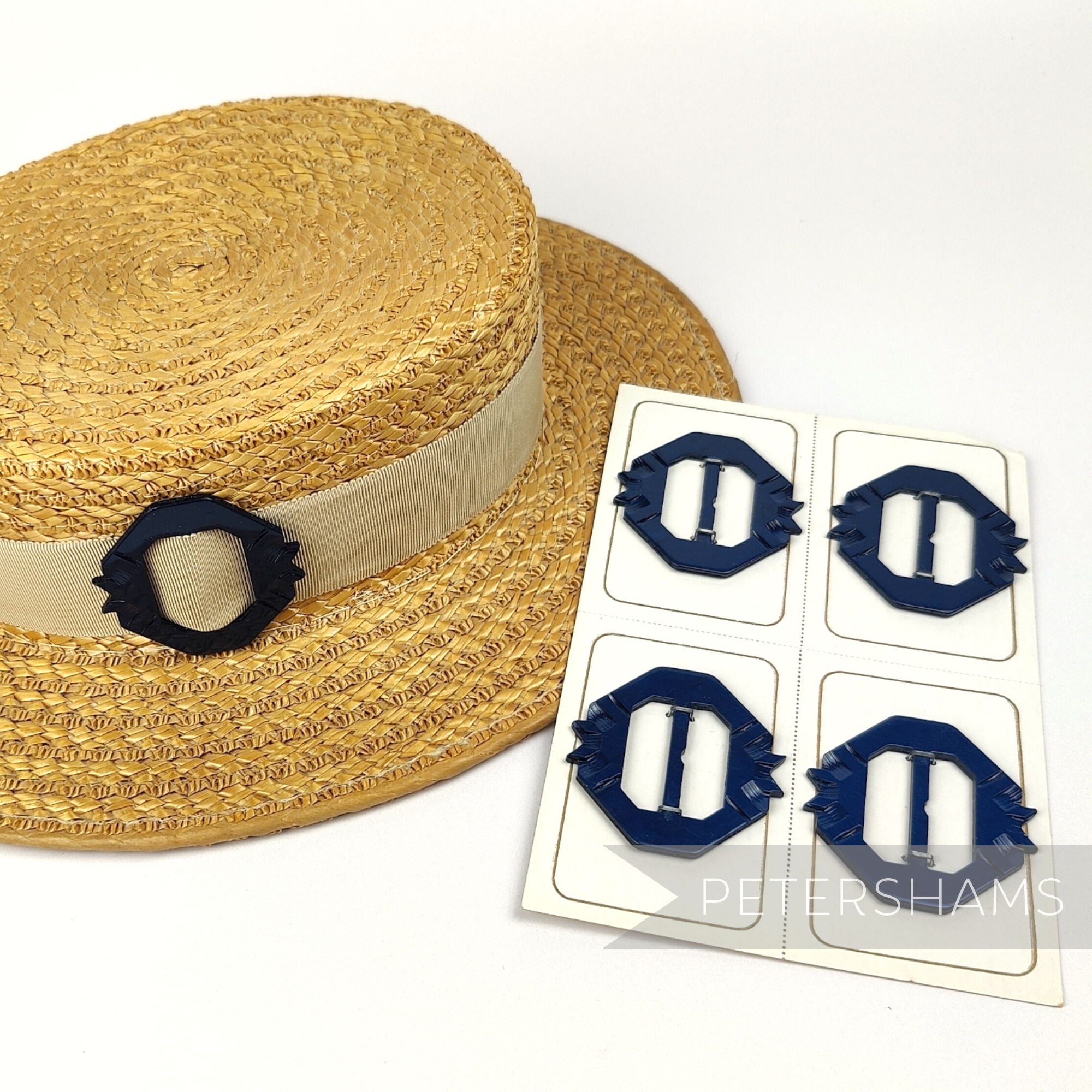 Vintage Art Deco Style 1950s Belt/Hat Buckle on Card