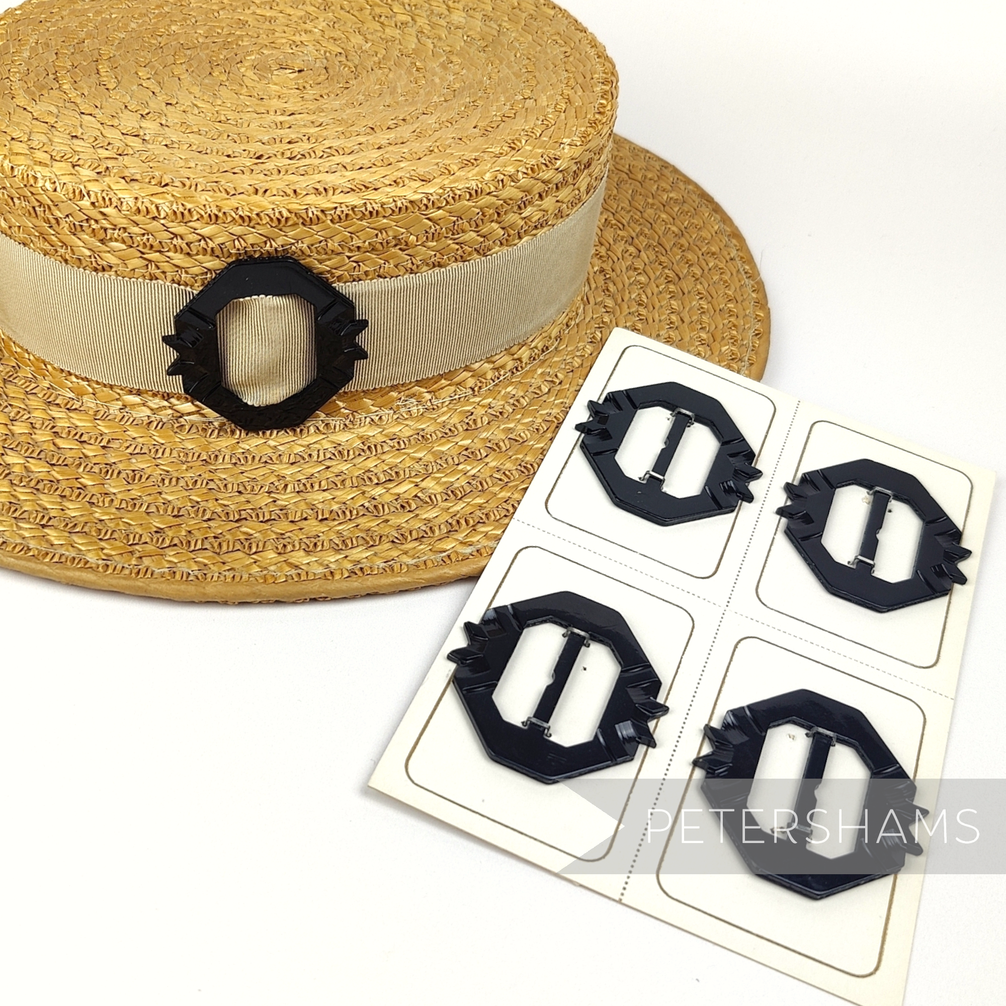 Vintage Art Deco Style 1950s Belt/Hat Buckle on Card