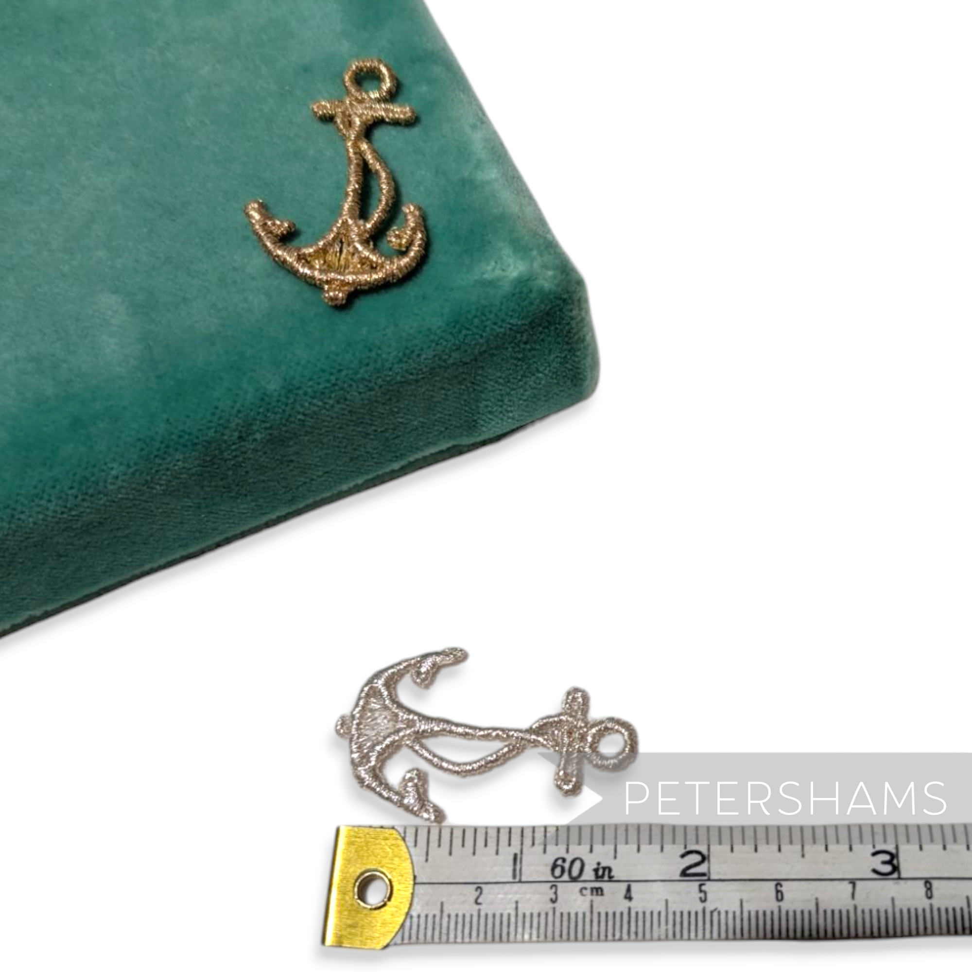 Vintage 1950s Metallic Thread Swiss Made Anchor Motifs - Pack of 5