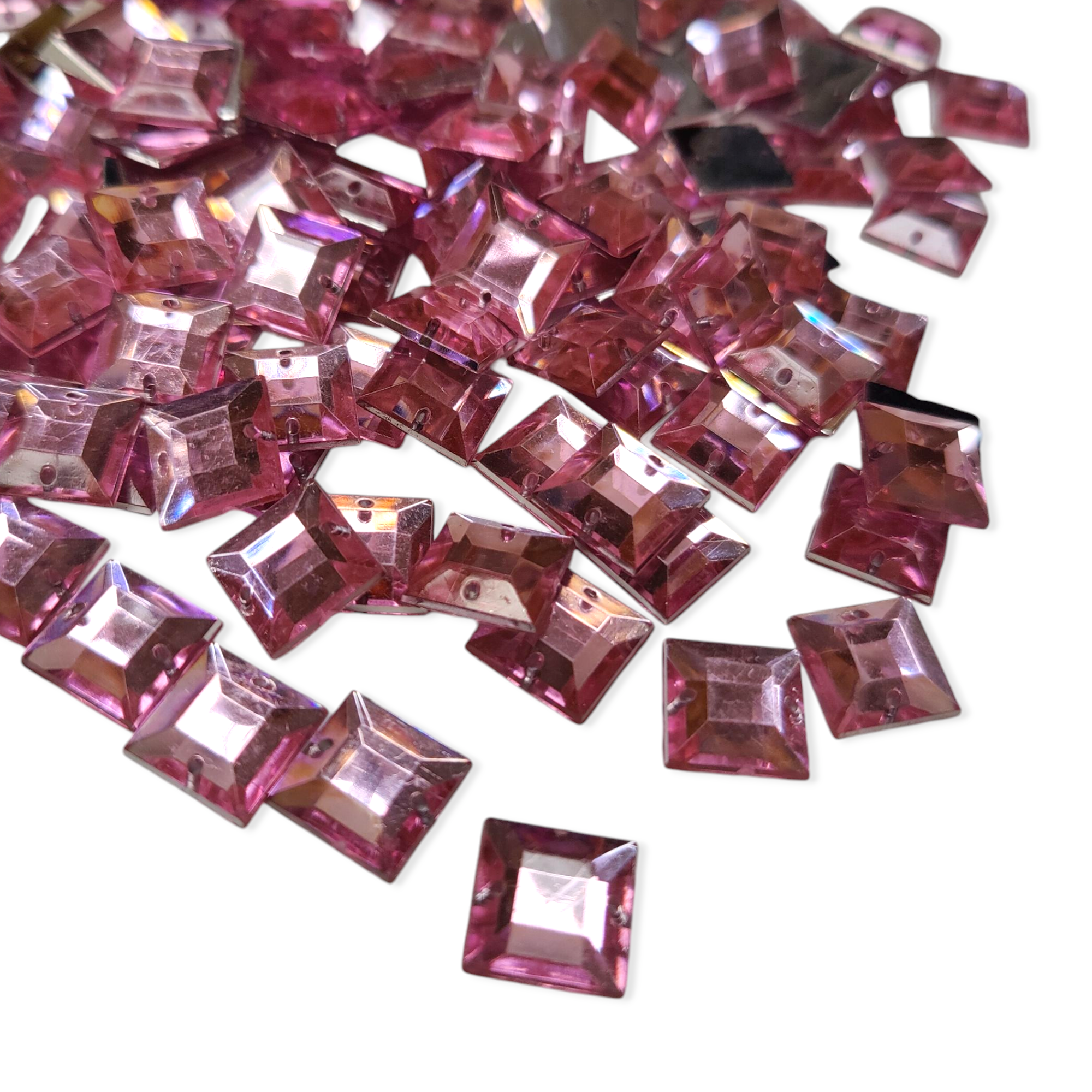 SALE - 12mm Square Acrylic Sew-On Gems - 144 Pieces