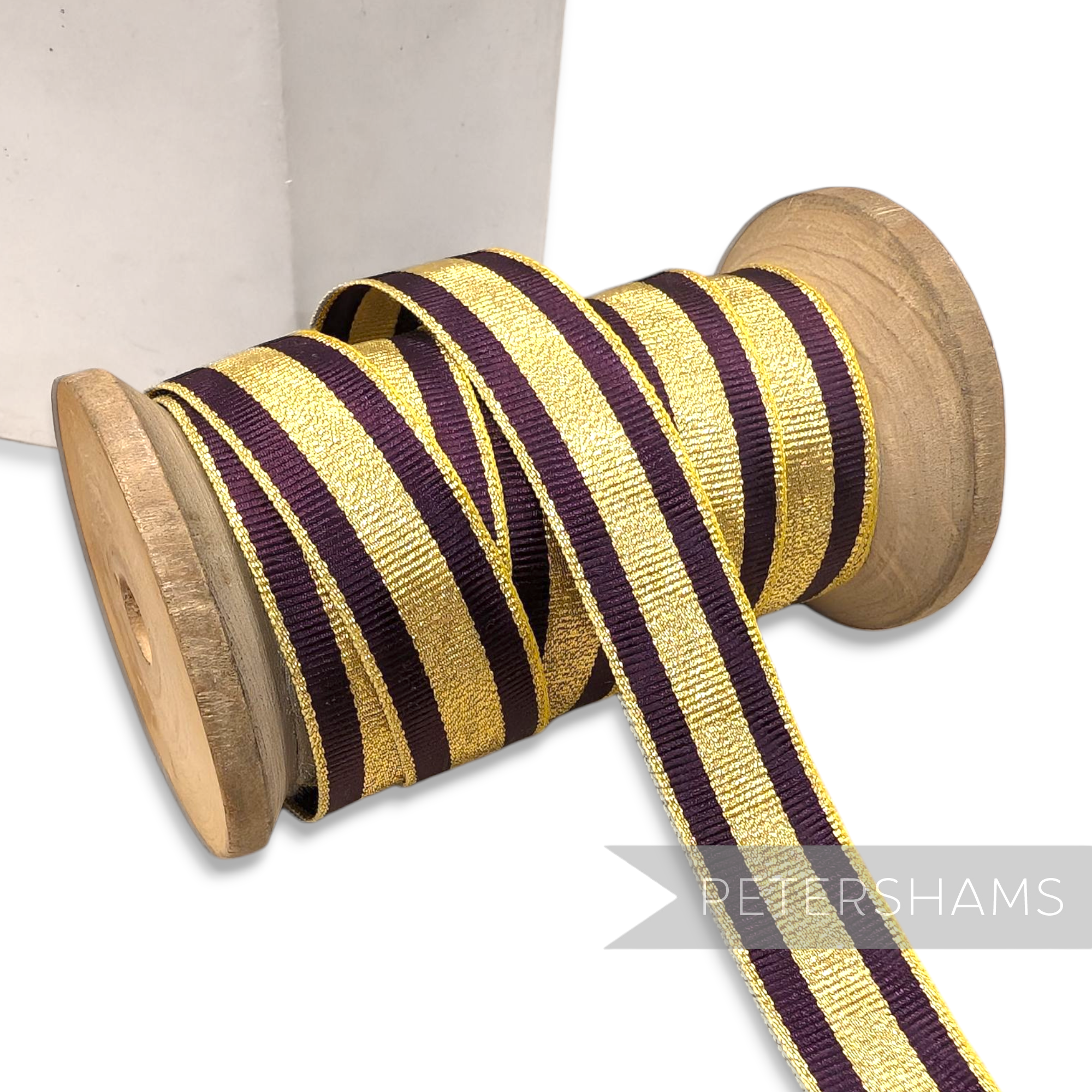 Vintage 16mm Striped Moire Grosgrain Ribbon - 1m