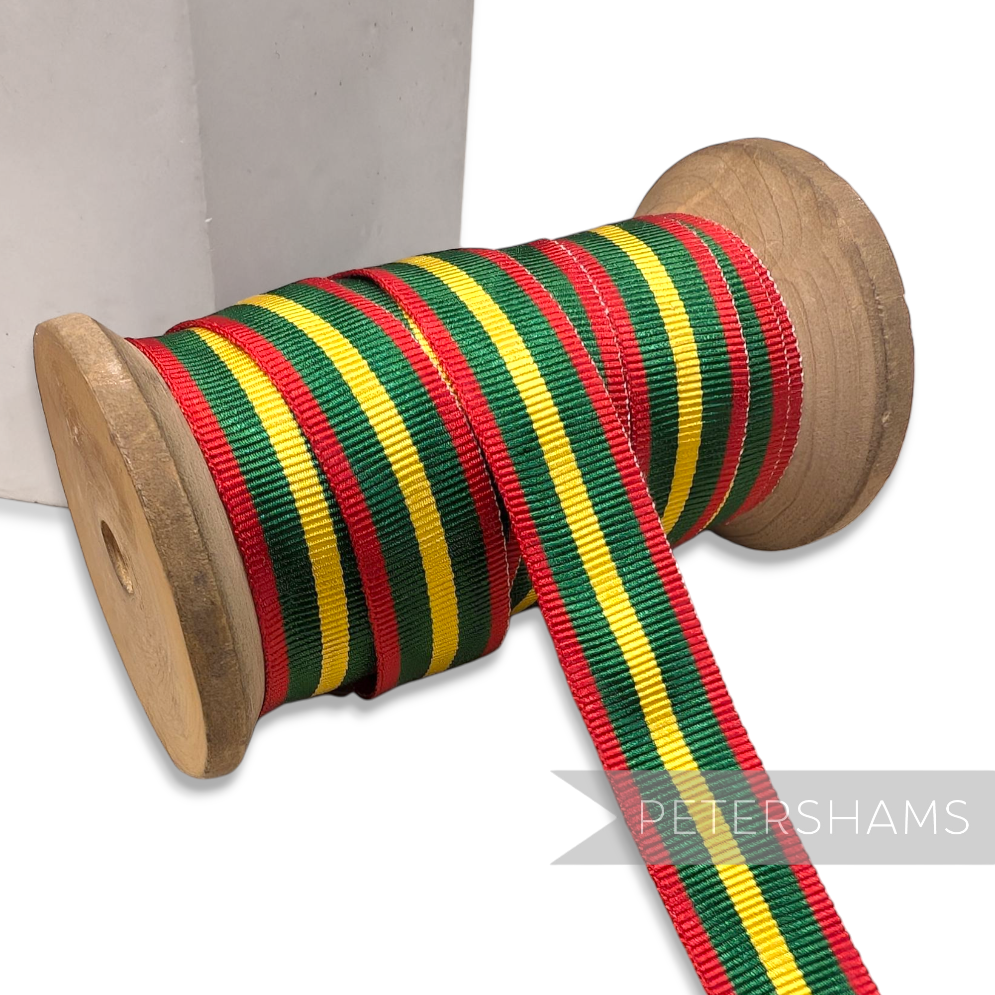 Vintage 16mm Striped Moire Grosgrain Ribbon - 1m