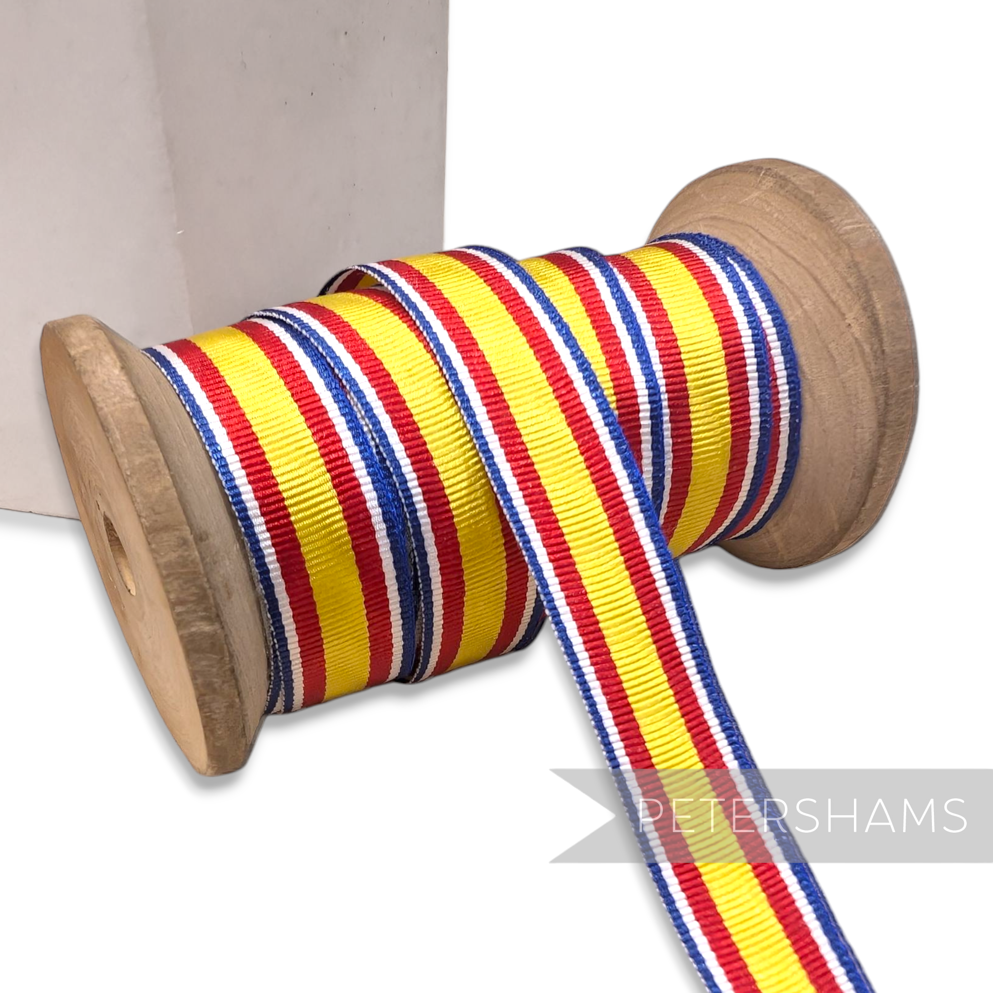 Vintage 16mm Striped Moire Grosgrain Ribbon - 1m