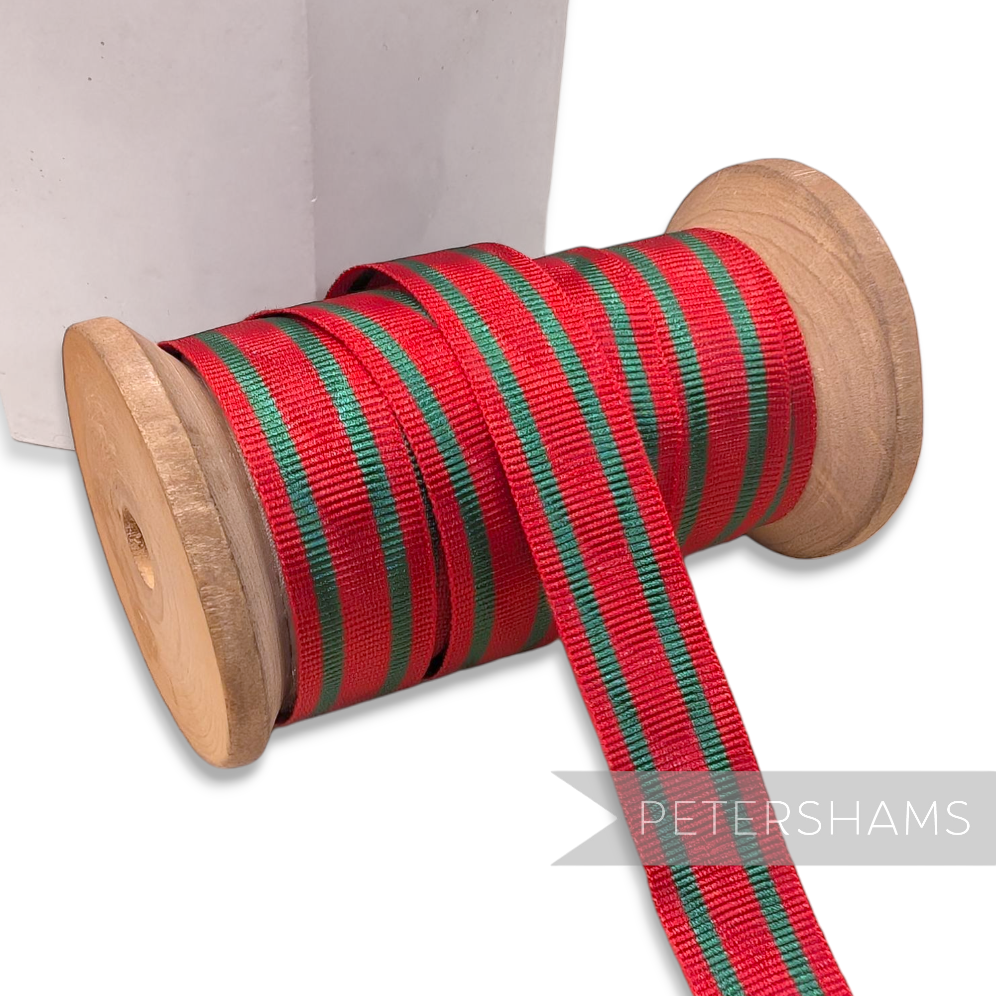 Vintage 16mm Striped Moire Grosgrain Ribbon - 1m