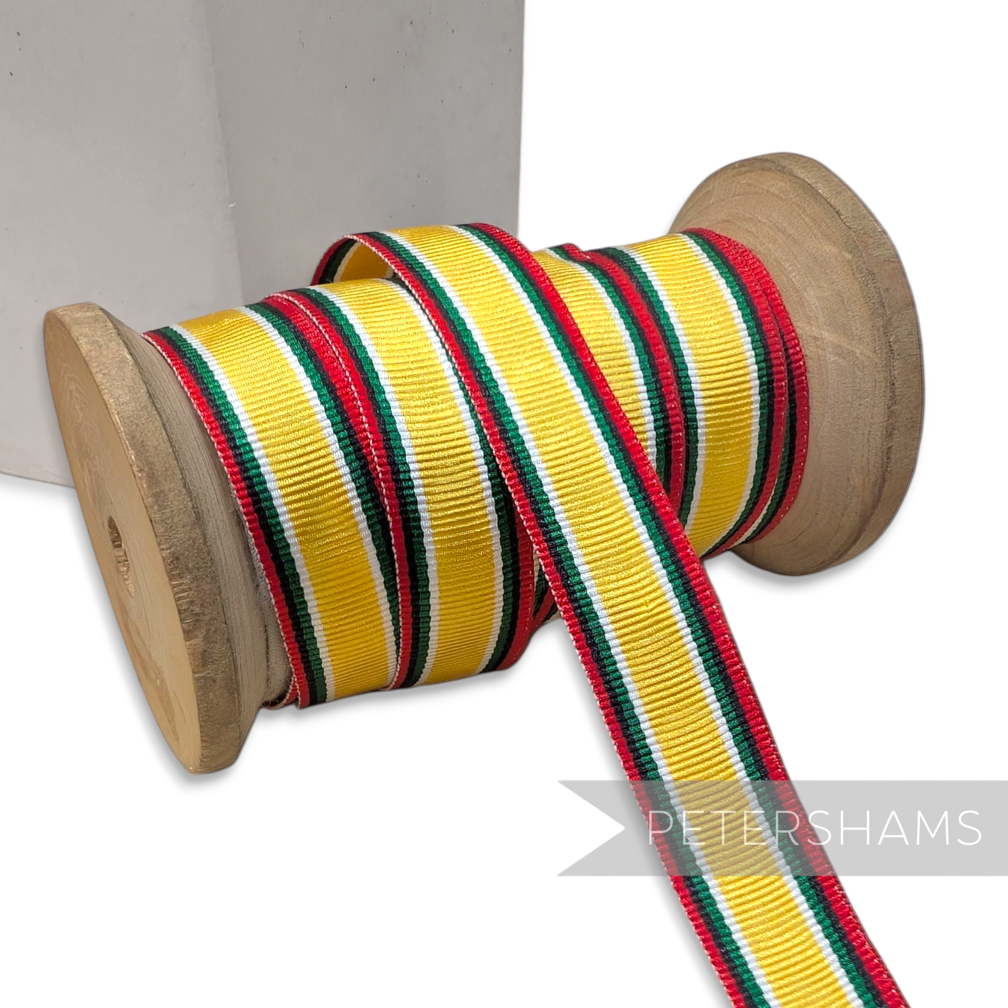 Vintage 16mm Striped Moire Grosgrain Ribbon - 1m