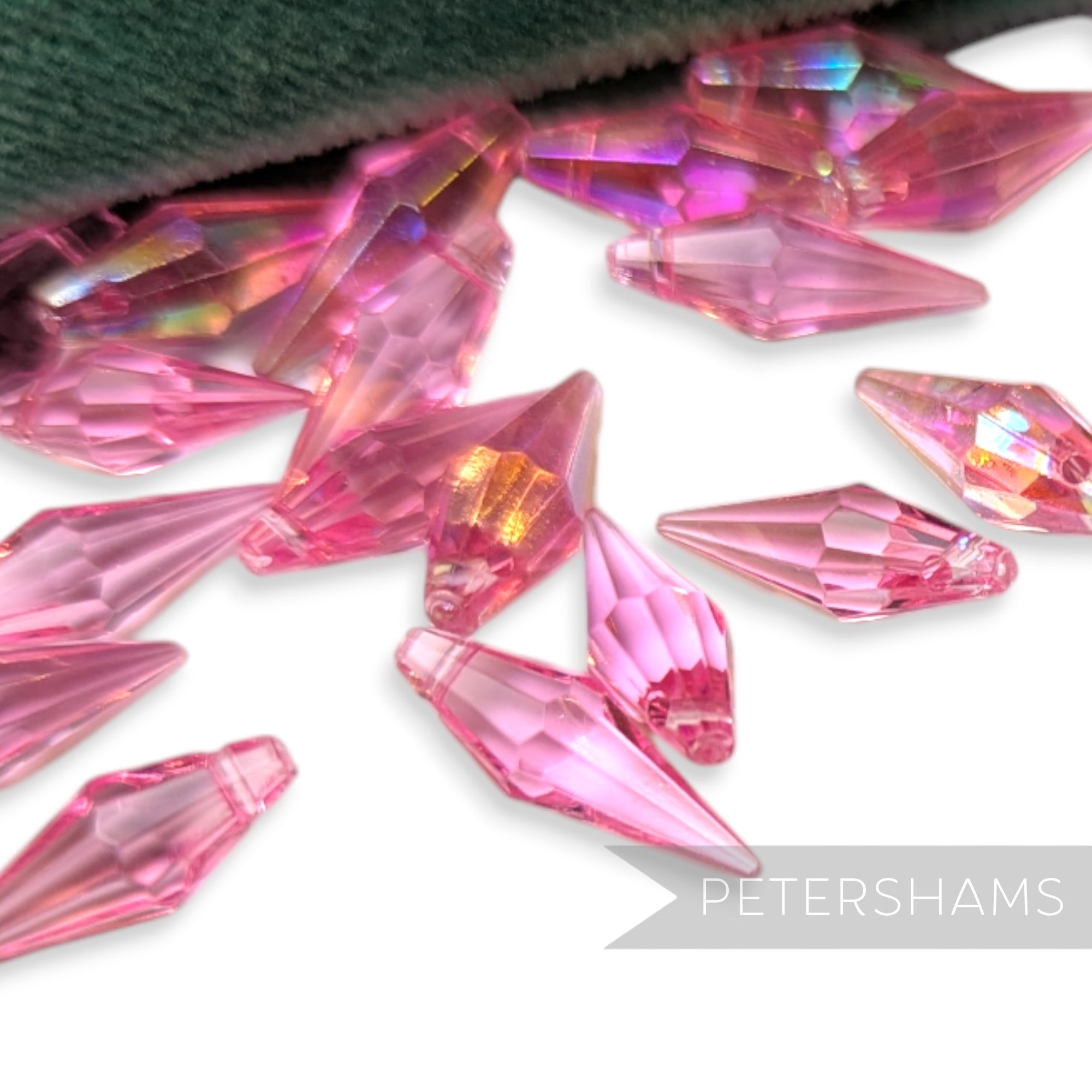Vintage 1960/70's 18x6mm Pointed Tip Teardrop Beads - Approx. 72 Pieces